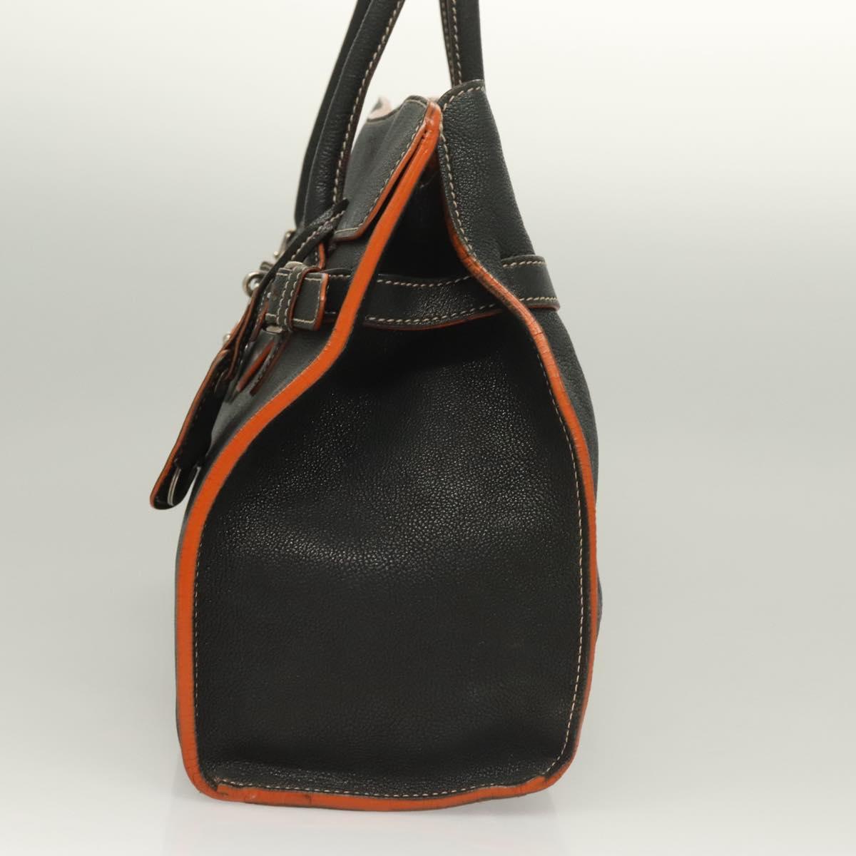 Early 2000s Miu Miu Leather Handbag — Black, Burnt Orange Suede Interior, Padlock & Clochette