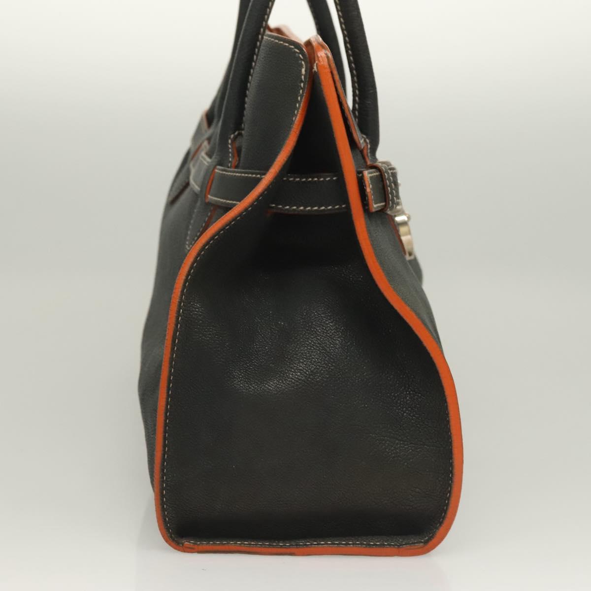 Early 2000s Miu Miu Leather Handbag — Black, Burnt Orange Suede Interior, Padlock & Clochette