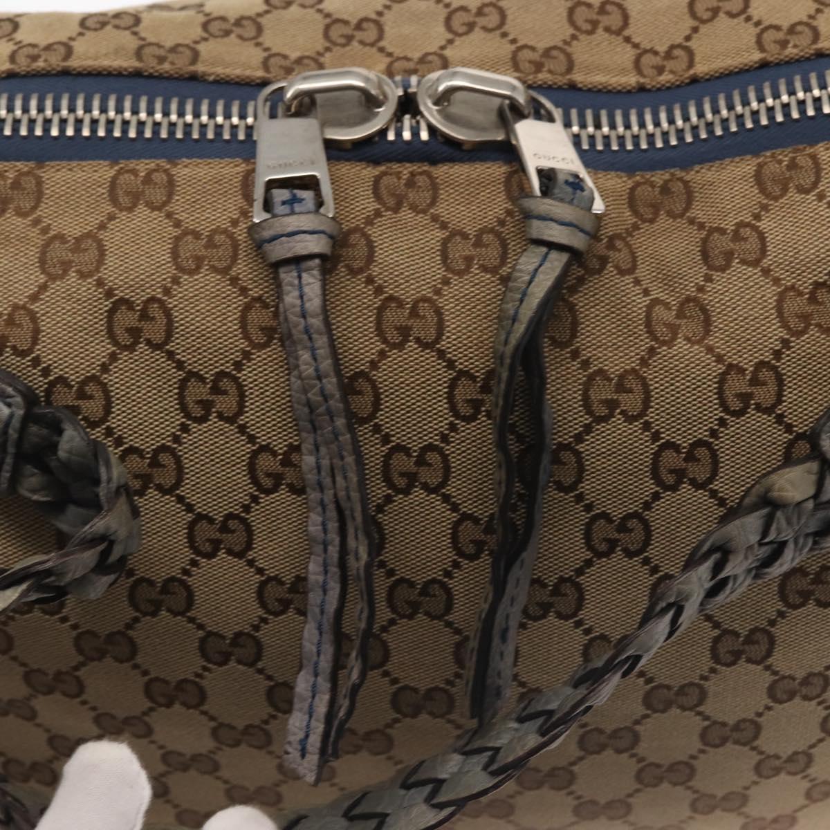 GG Monogram Canvas Shoulder Bag — Beige, Bamboo Hardware, Braided Leather Straps