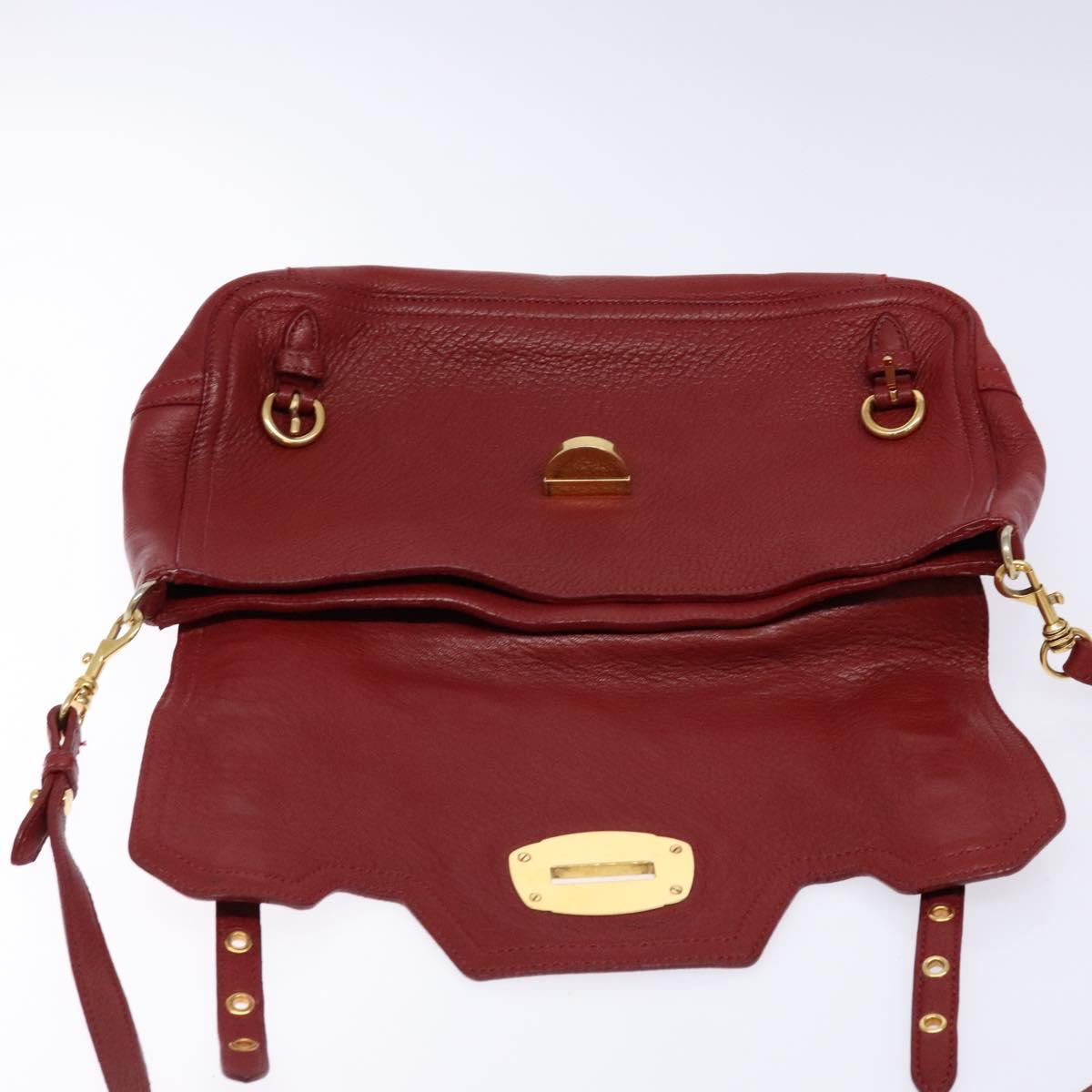 2001 Miu Miu Vitello Lux Structured Shoulder Bag — Cherry Red, Gold Hardware