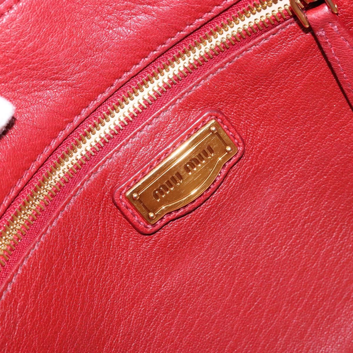 2001 Miu Miu Vitello Lux Structured Shoulder Bag — Cherry Red, Gold Hardware