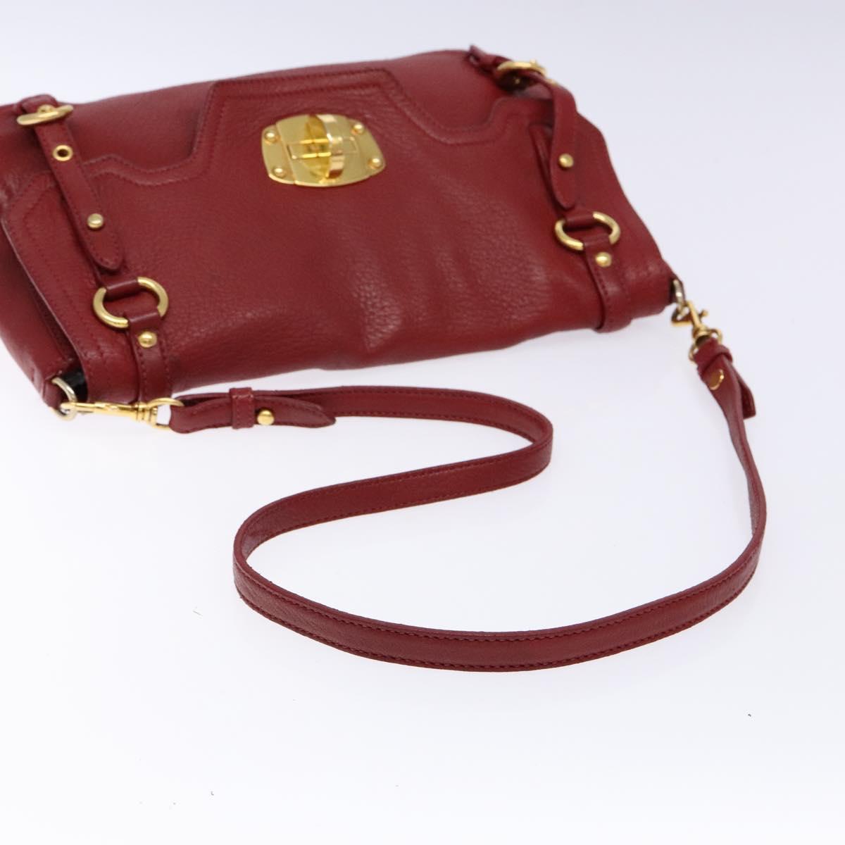 2001 Miu Miu Vitello Lux Structured Shoulder Bag — Cherry Red, Gold Hardware