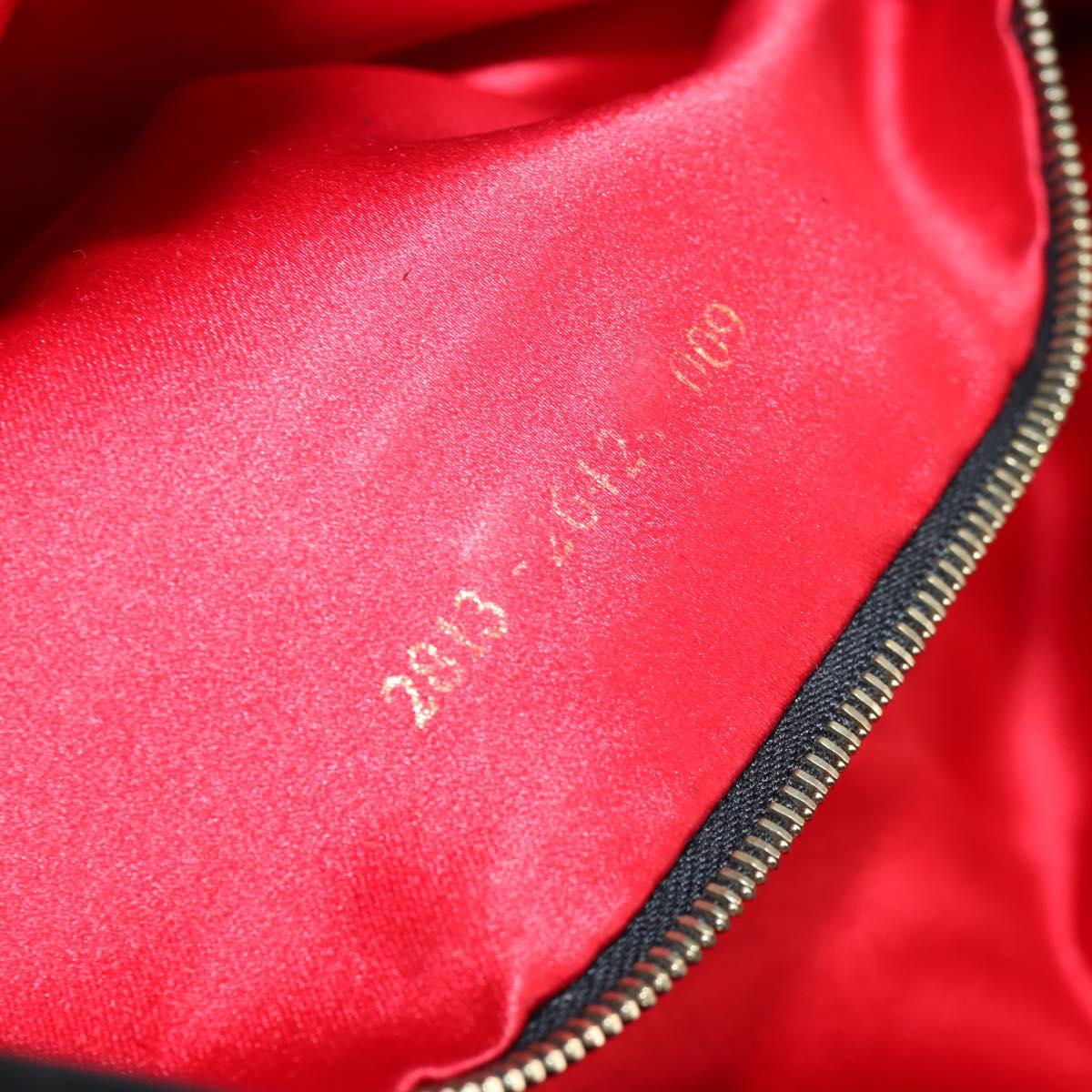 Black Suede Baguette with Red Glitter FF Clasp
