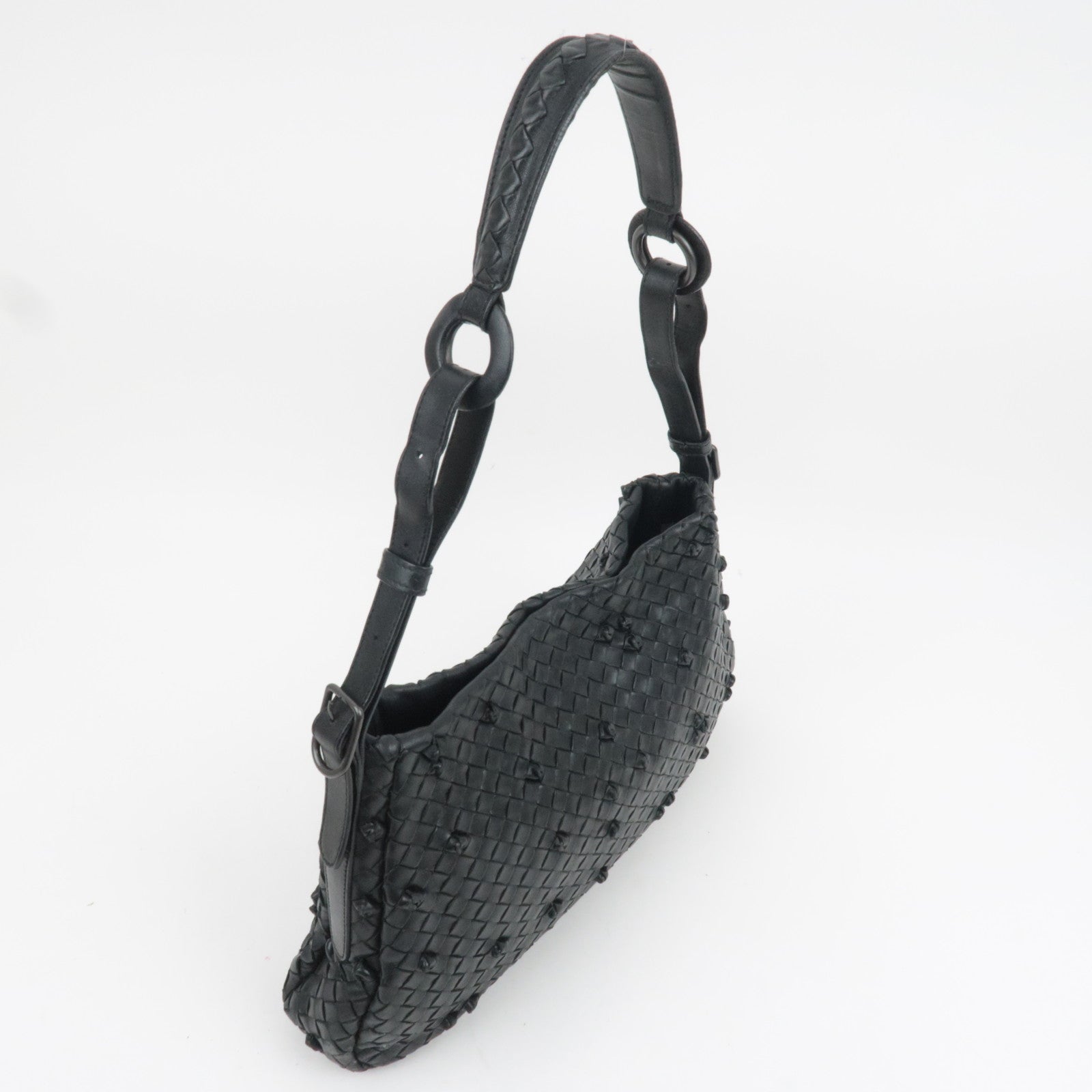 Bottega Veneta Intrecciato Knotted Leather Shoulder Bag