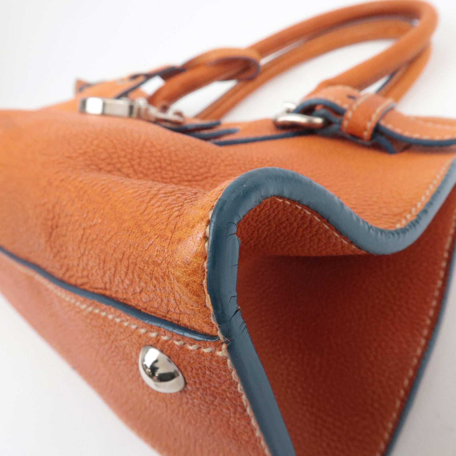 Miu Miu Vitello Lux Padlock Shoulder Bag, Burnt Orange, Early 2000s