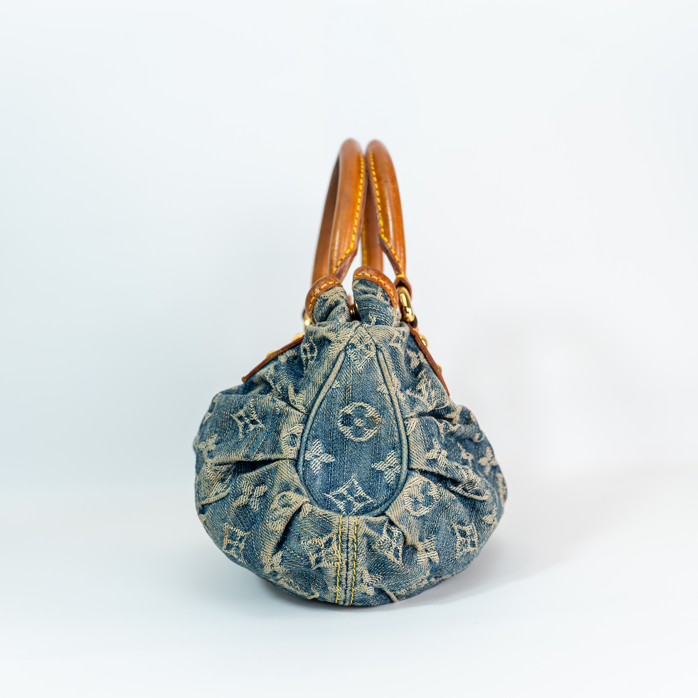 Monogram Denim Pleaty Handbag