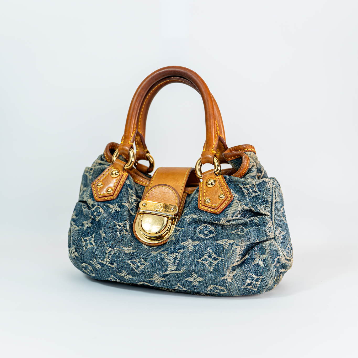 Monogram Denim Pleaty Handbag