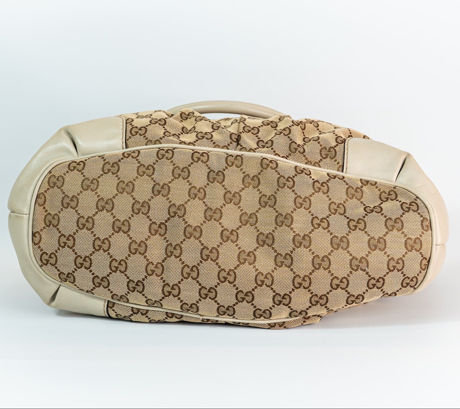 GG Canvas Sukey 2-Way Handbag — Beige, Gold Hardware