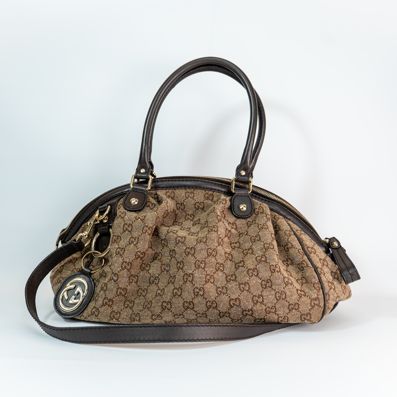 2010 Gucci Sukey GG Canvas Convertible Tote — Brown, 2-Way