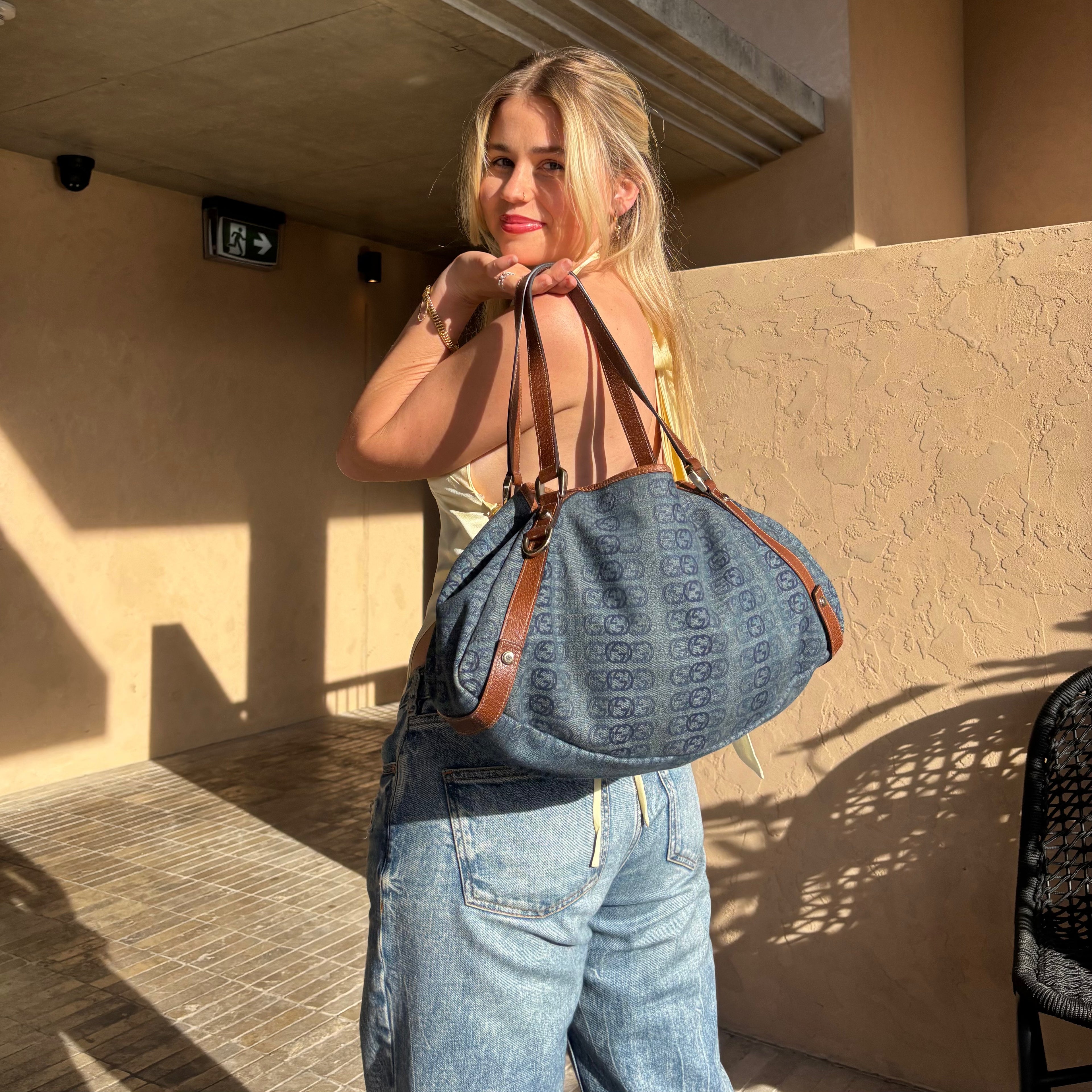GG Denim Tote