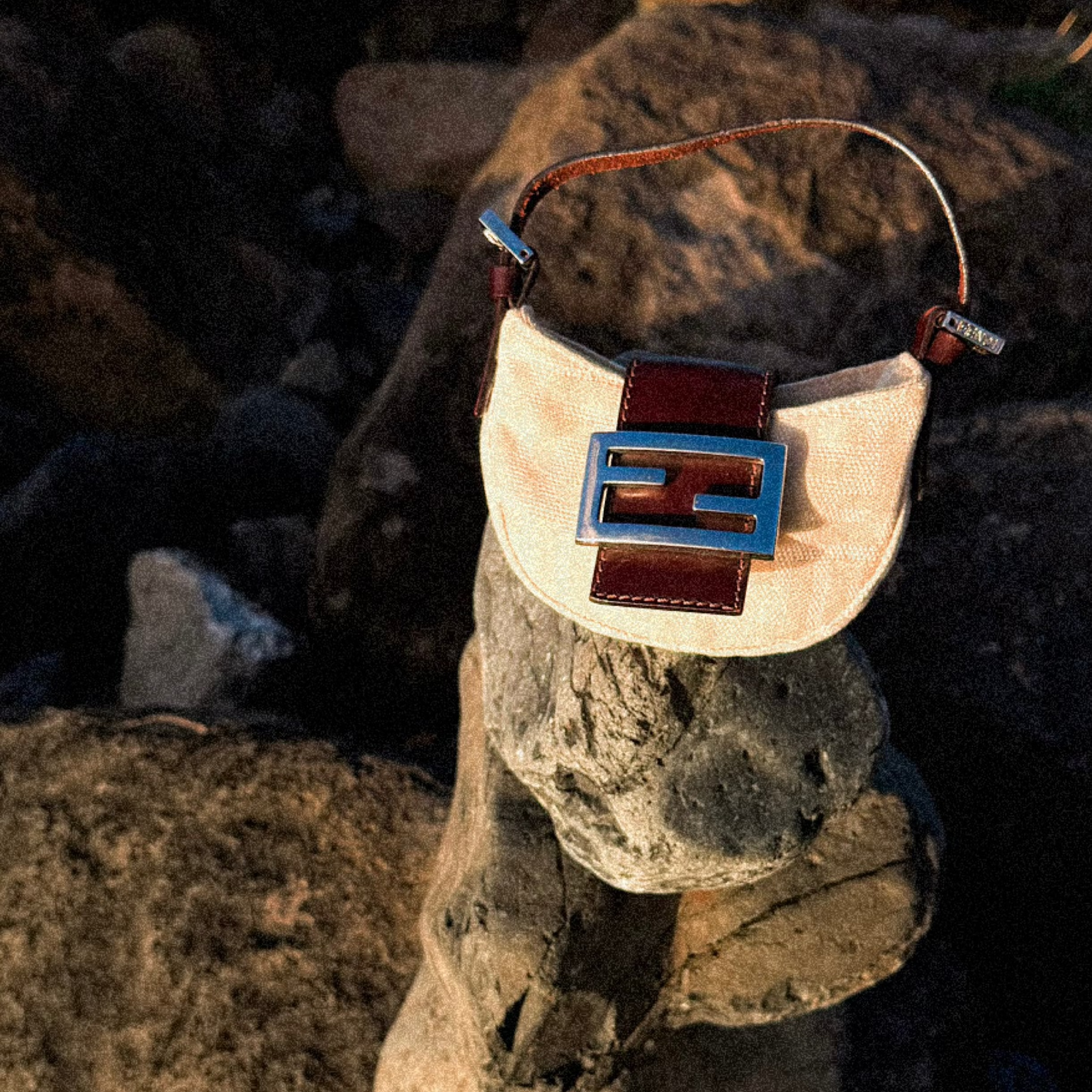 Mini Zucca Canvas Croissant Handbag