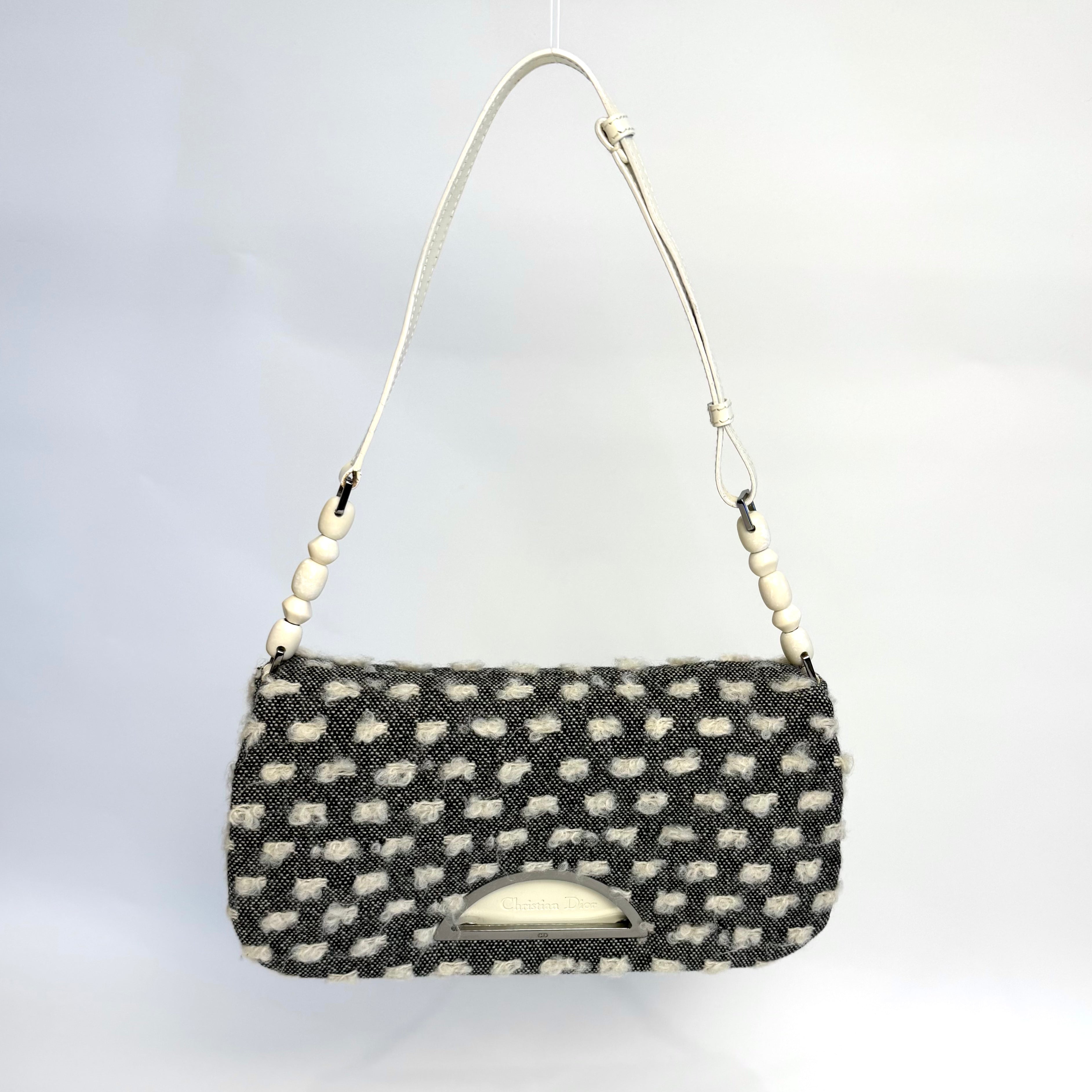 Christian Dior Malice Pearl in Black and Ivory Bouclé, Galliano Era