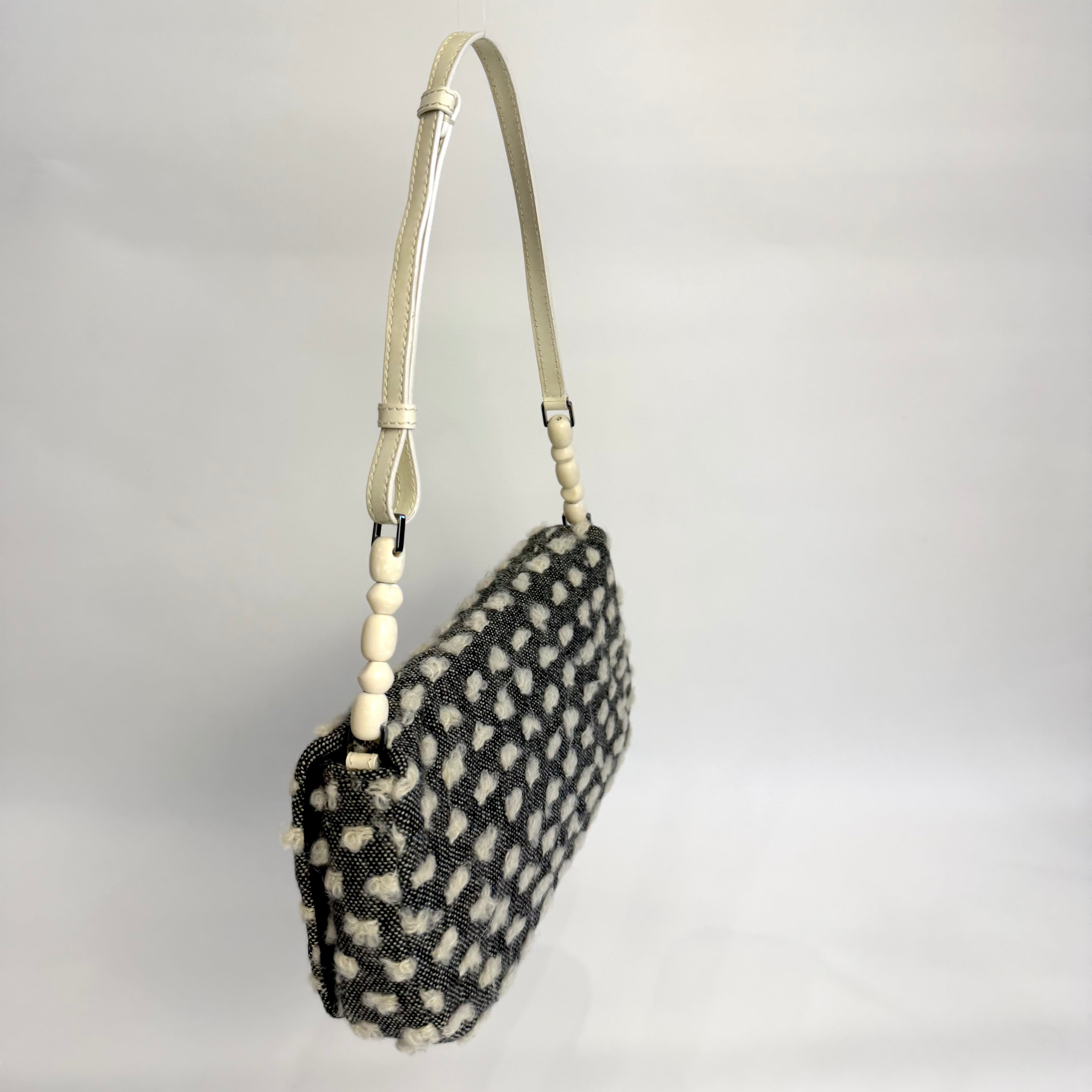 Christian Dior Malice Pearl in Black and Ivory Bouclé, Galliano Era