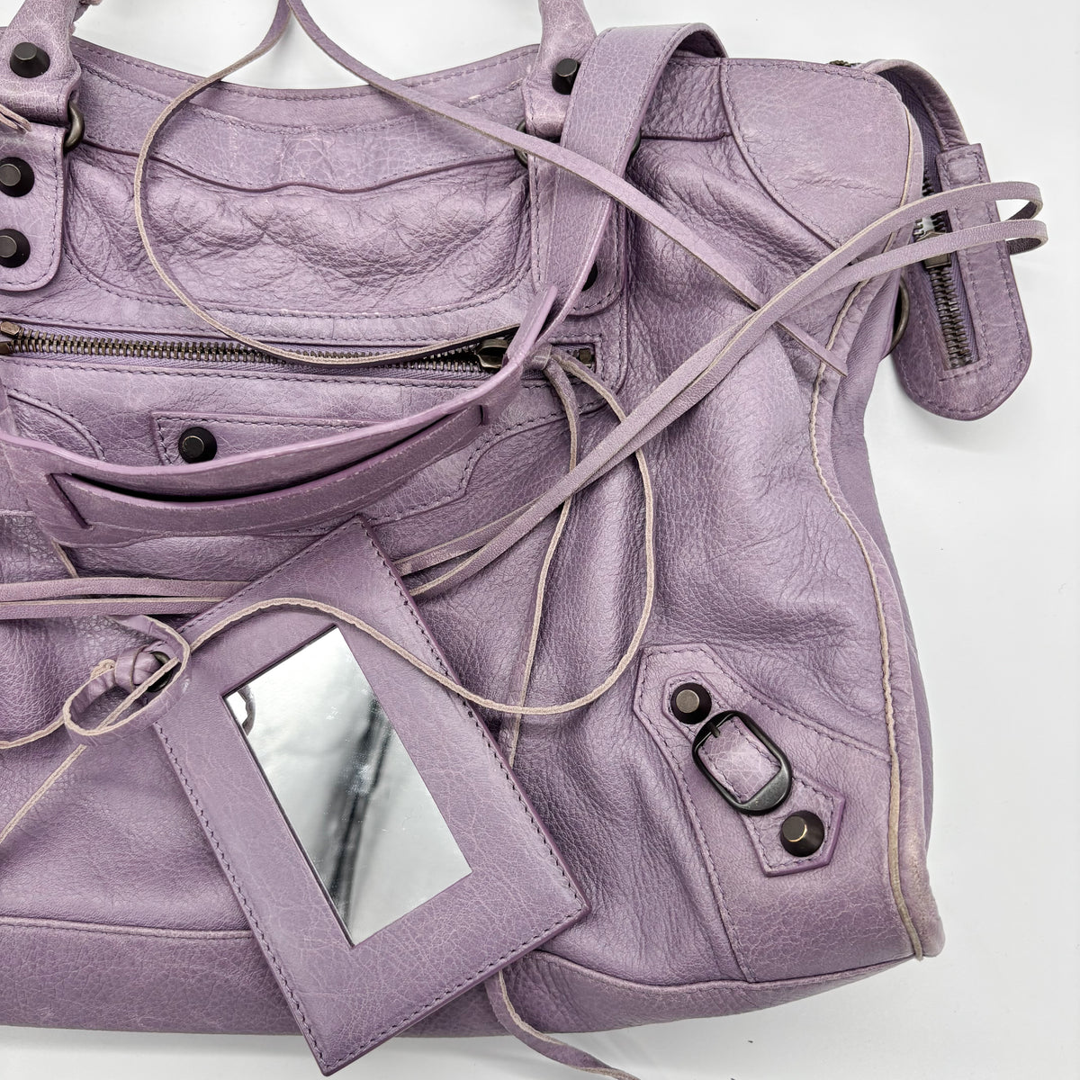 Balenciaga The City in Wisteria Lilac, Gunmetal Hardware