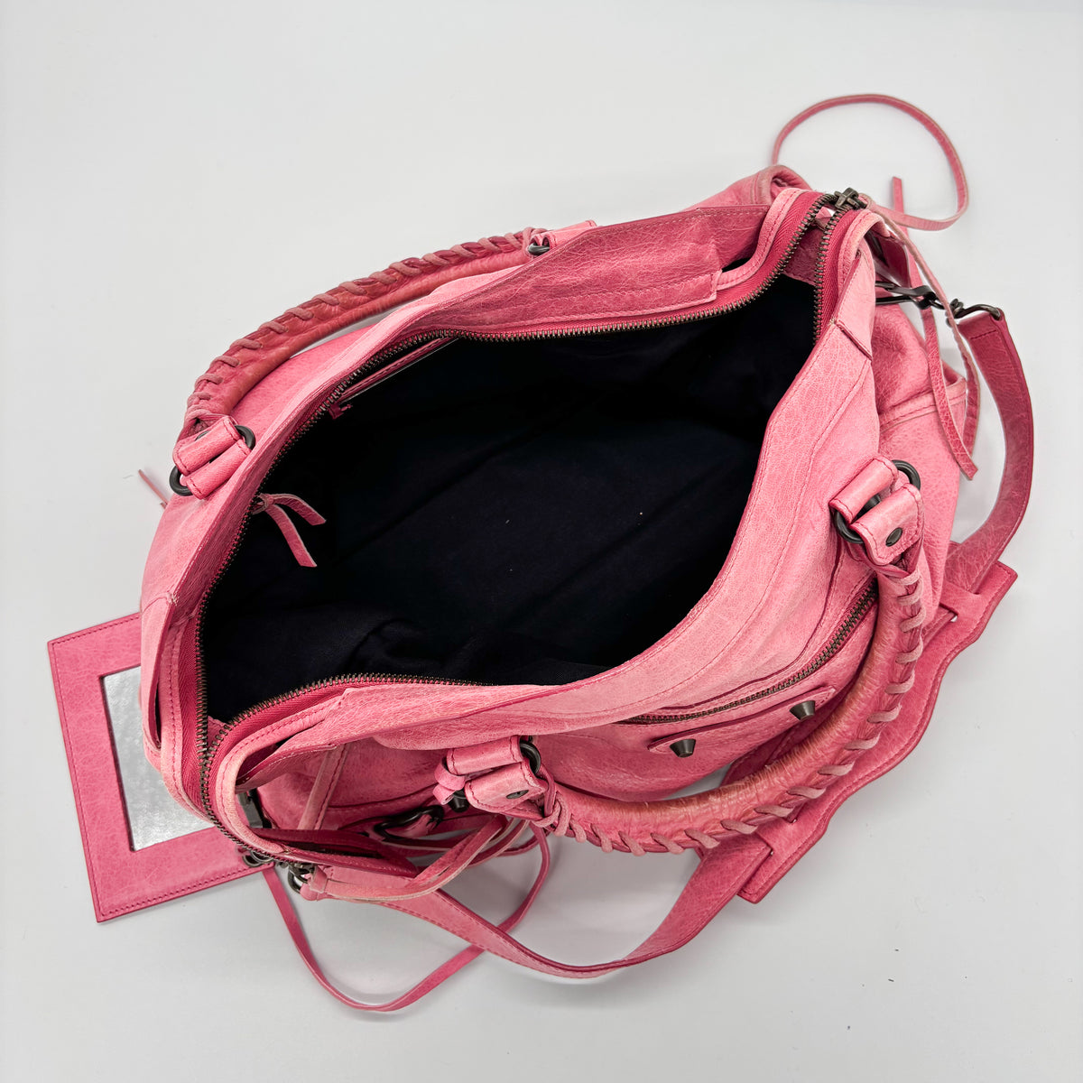 Balenciaga The City in Hot Pink, Gunmetal Hardware