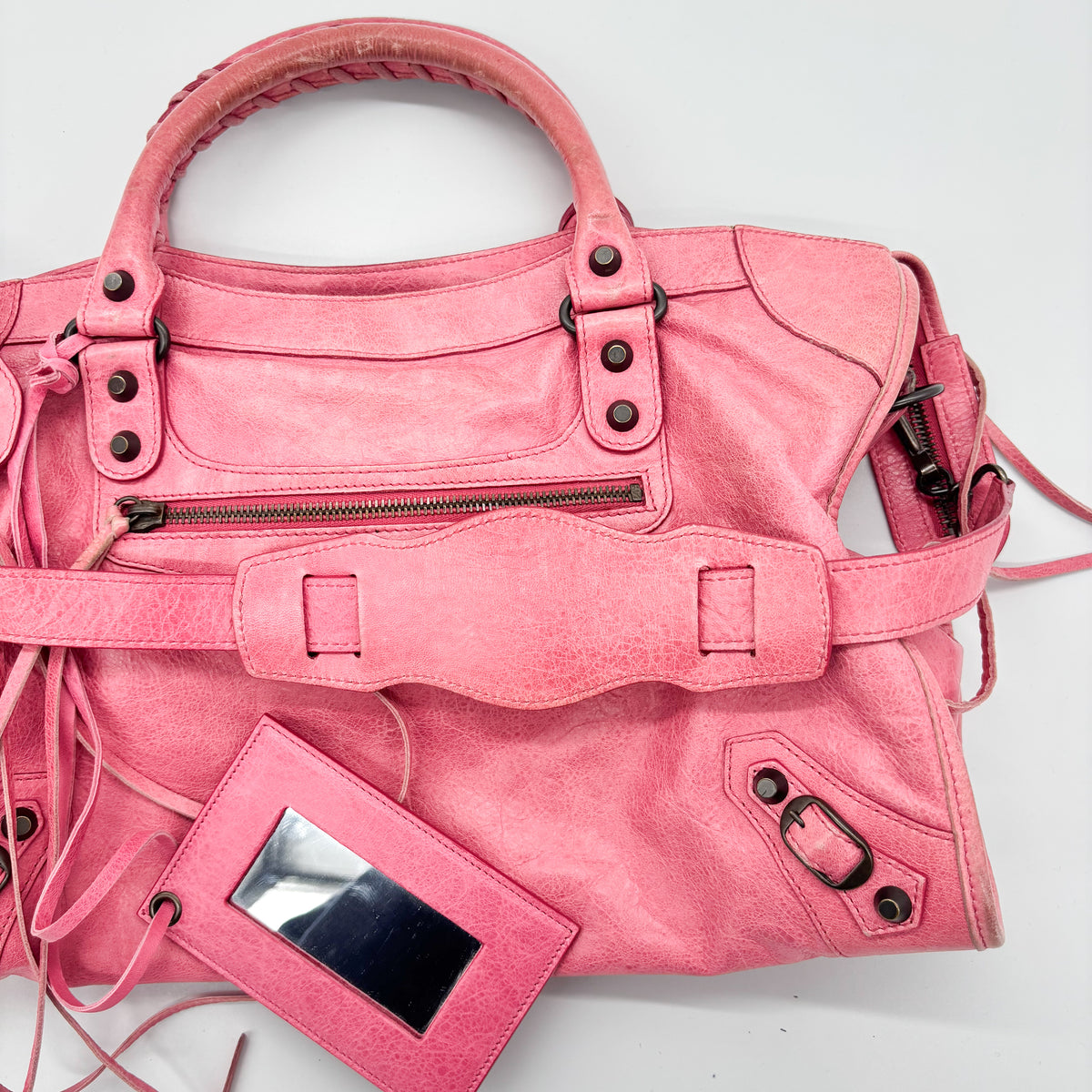 Balenciaga The City in Hot Pink, Gunmetal Hardware
