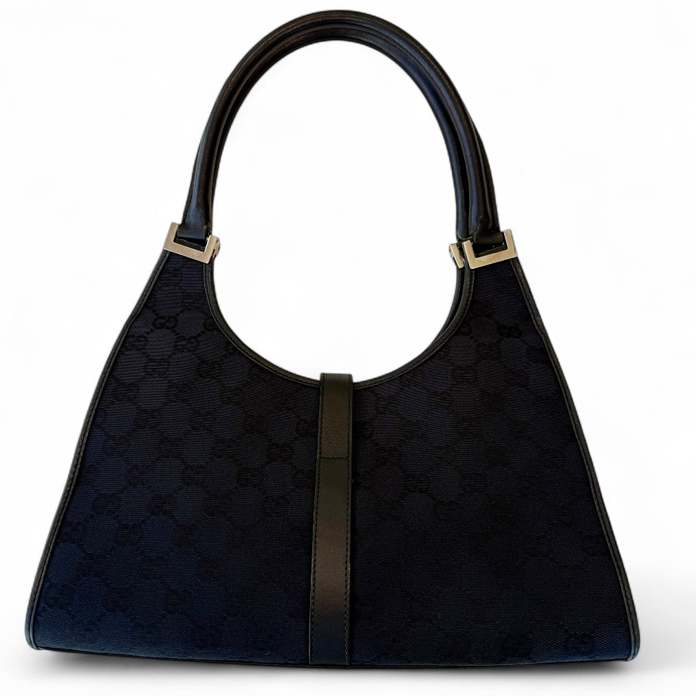 Jackie GG Canvas Hand Bag Black