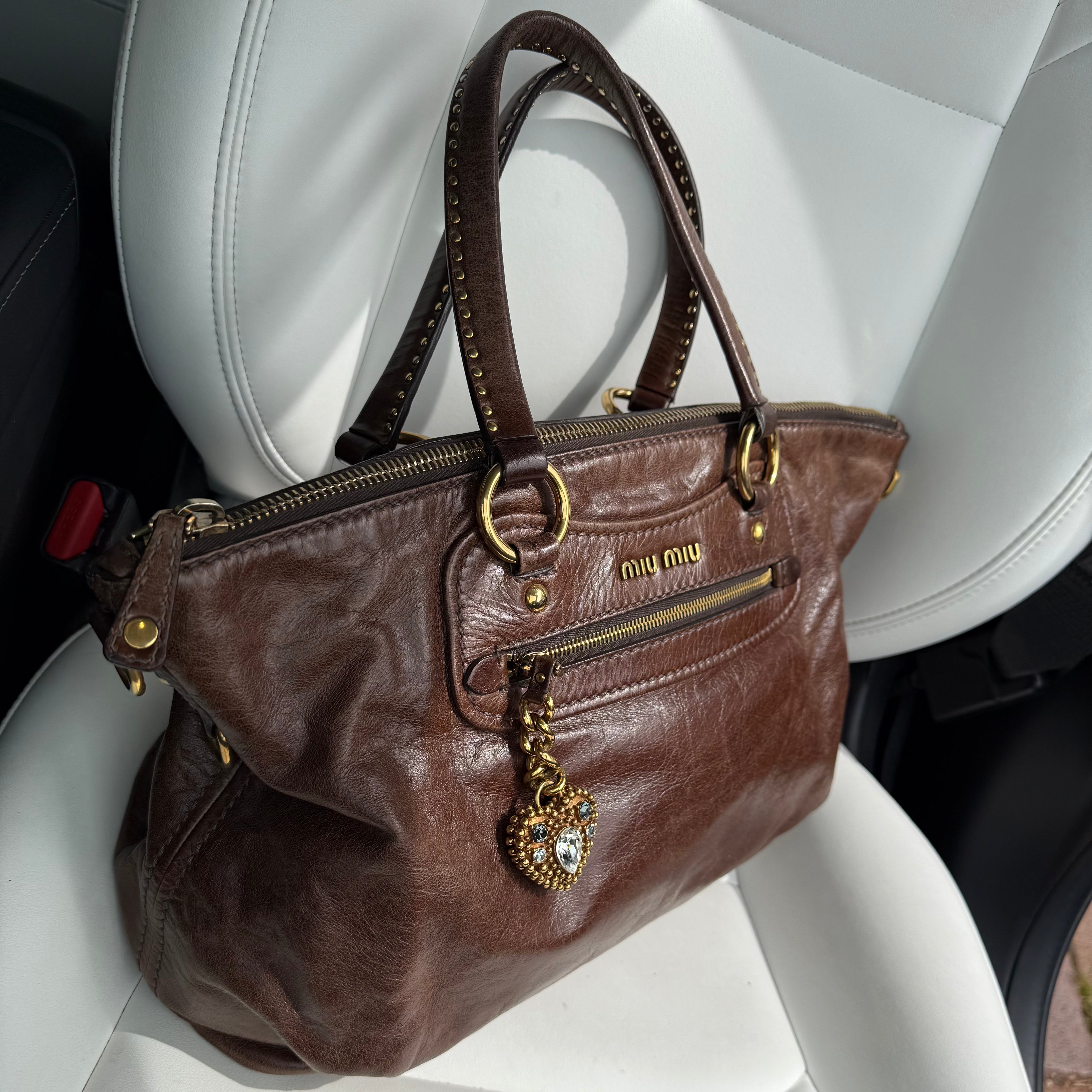 Studs Chocolate Brown Hand Bag