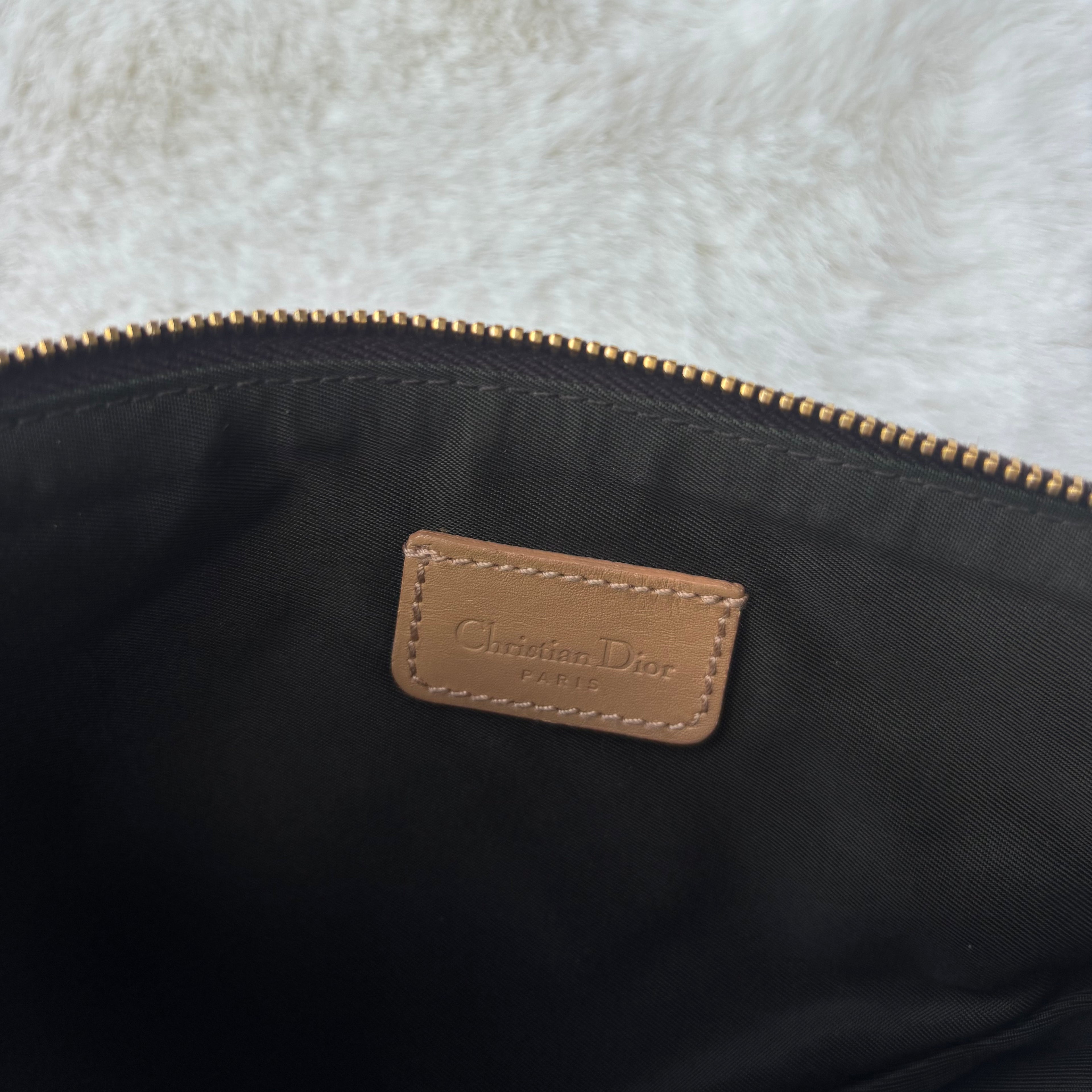 2000s Christian Dior Trotter Canvas Saddle Bag — Brown, Gold Hardware