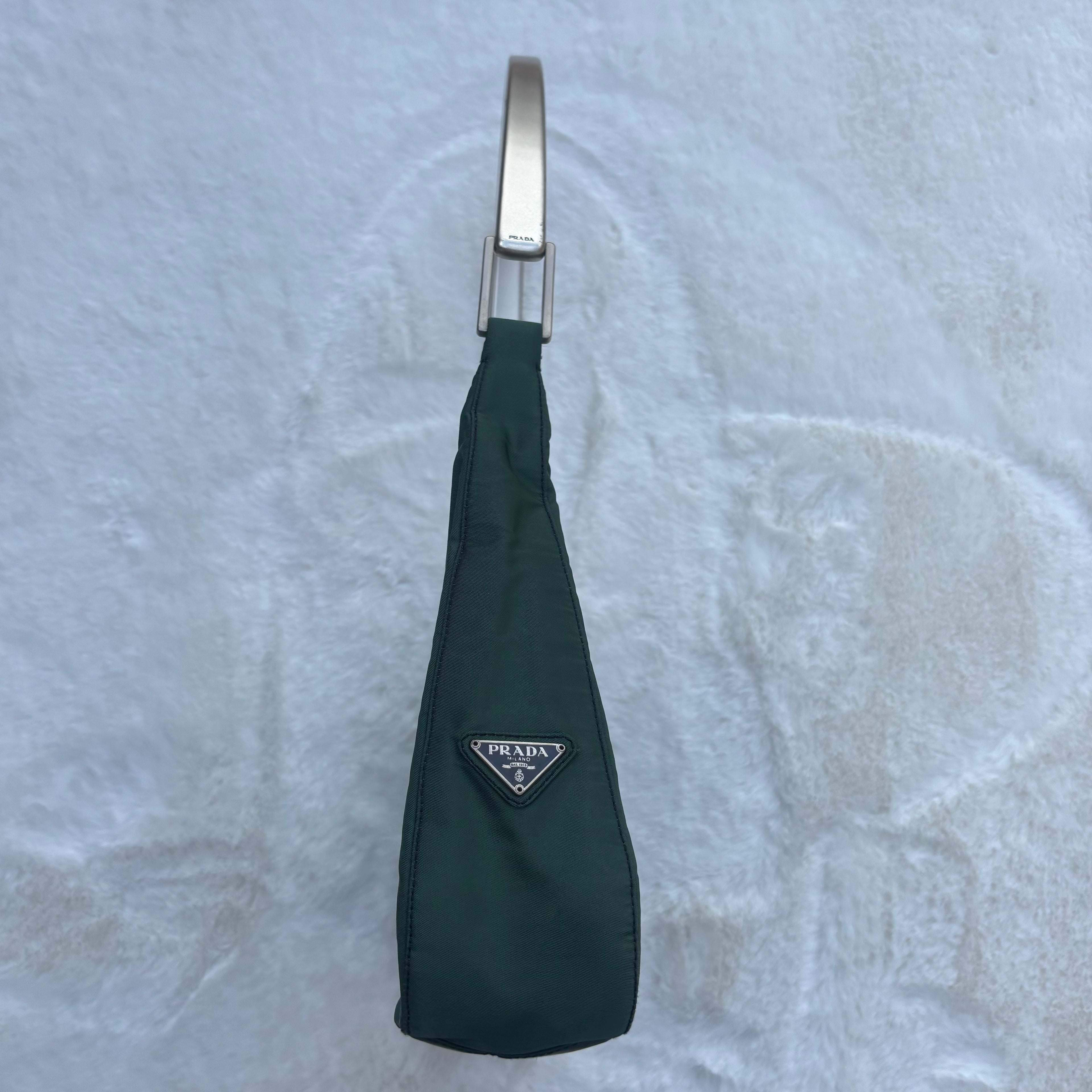 Nylon Green Shoulder Bag