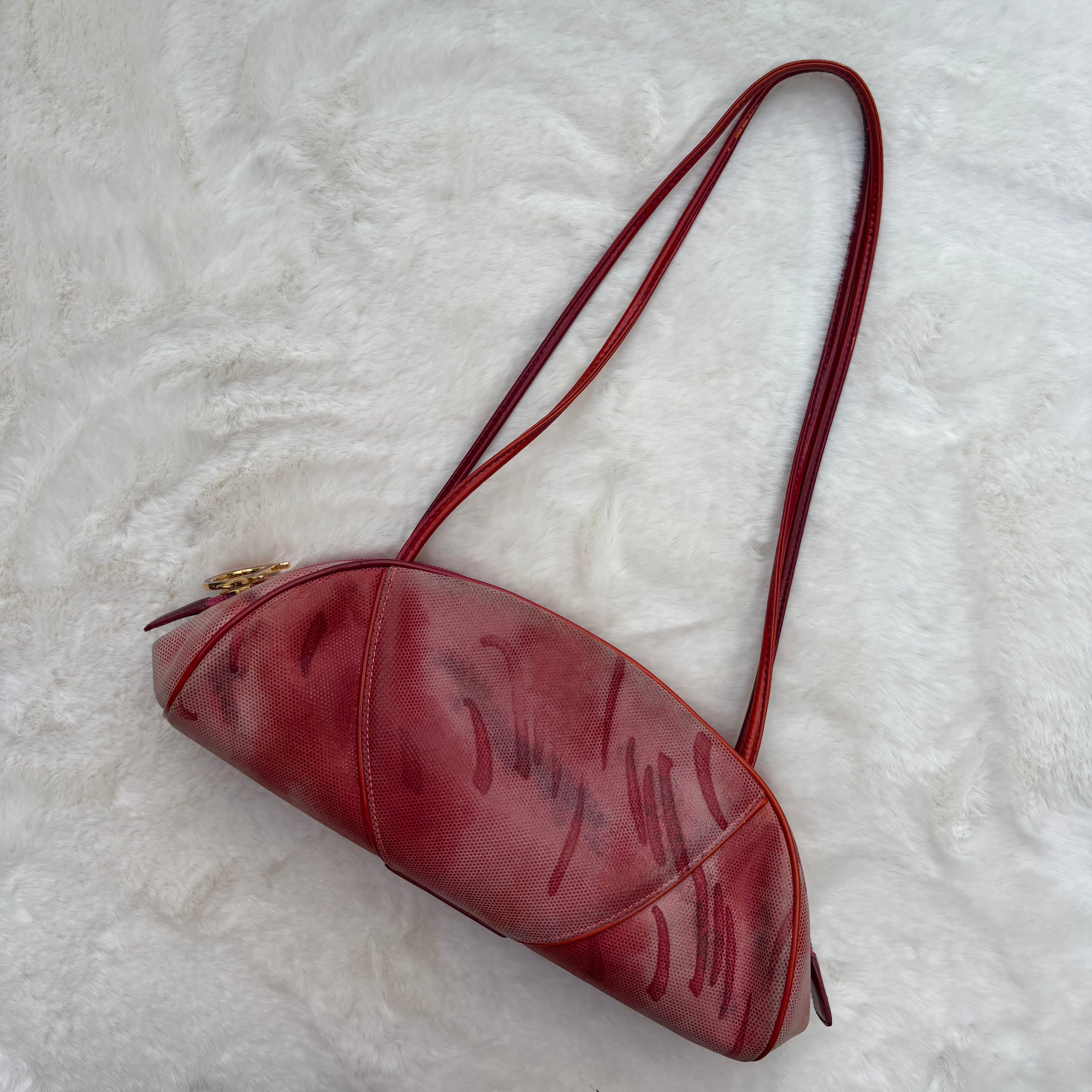Red/Orange Half Moon Bag