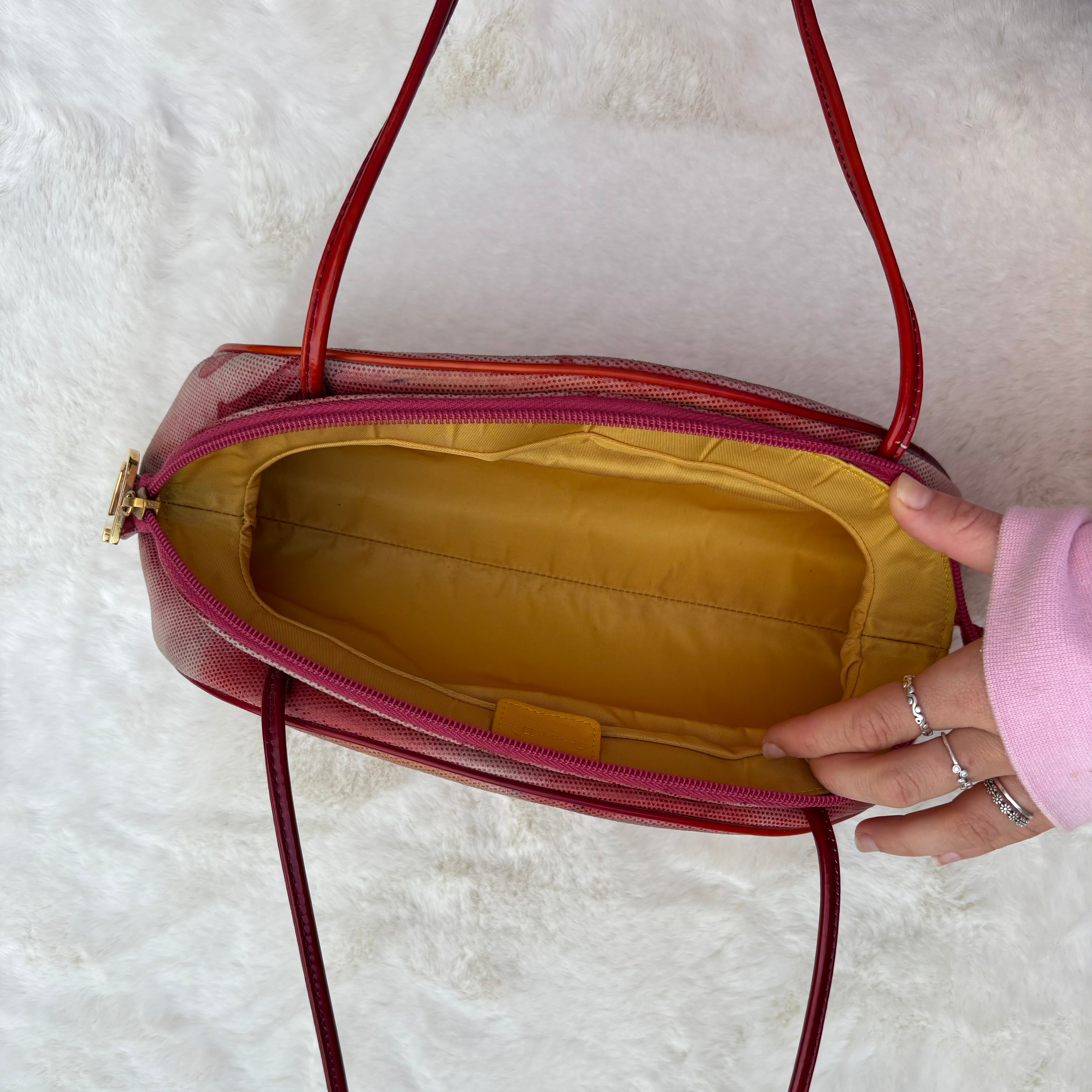 Red/Orange Half Moon Bag