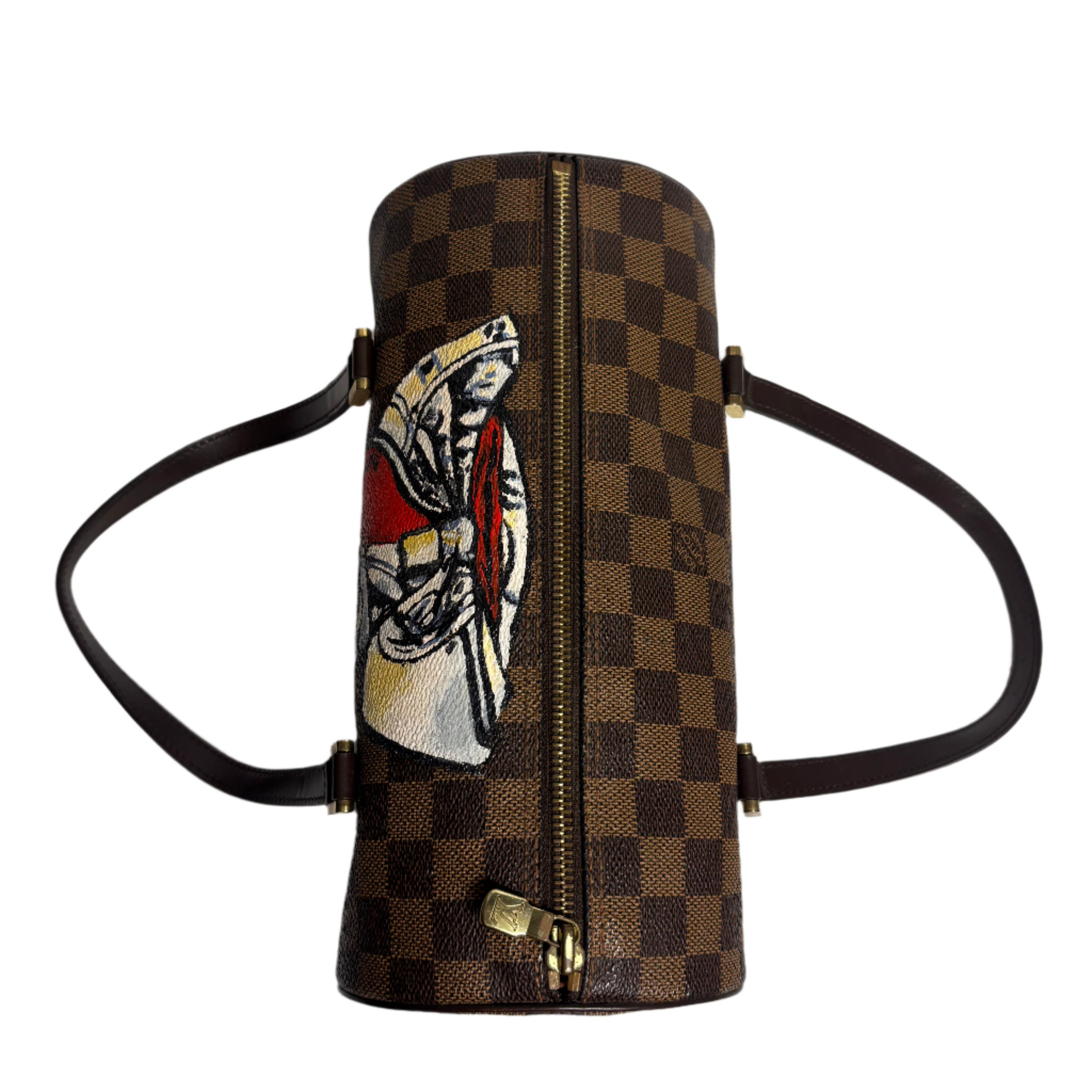 Louis Vuitton 2003 Damier Ebène Papillon 26 — Hand-Painted Artist Edition