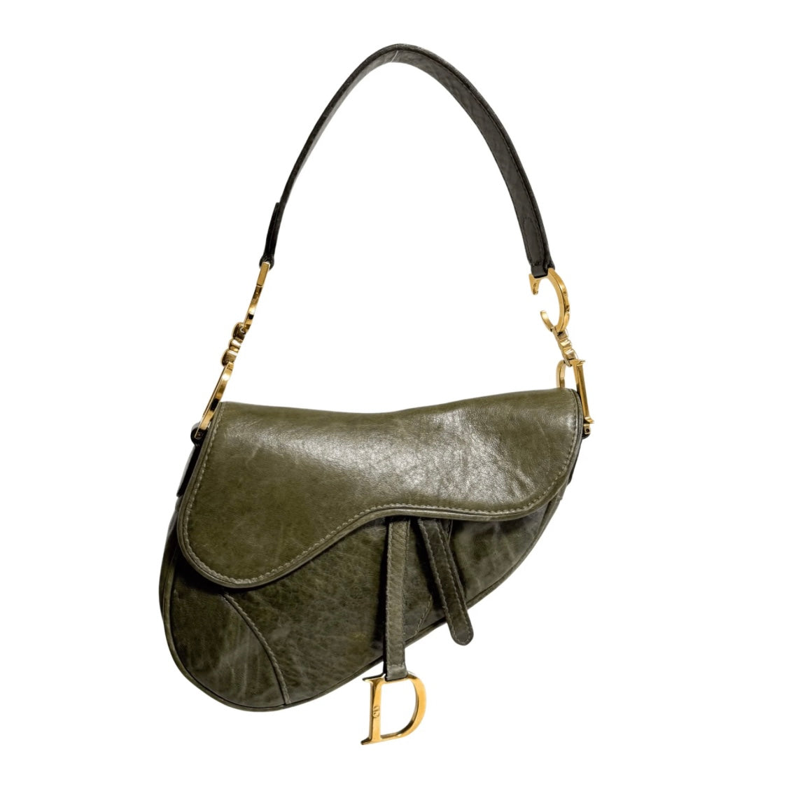 Dior Saddle Bag Small — Olive Green Leather, Original John Galliano Collection