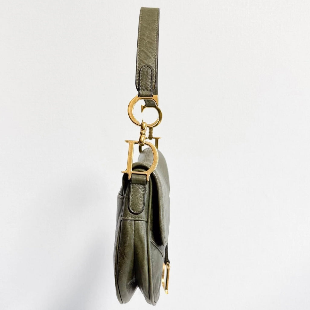 Dior Saddle Bag Small — Olive Green Leather, Original John Galliano Collection
