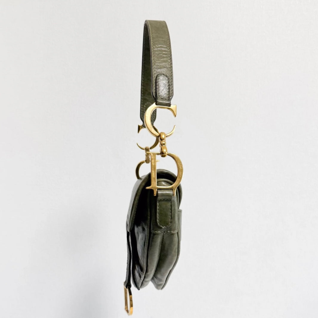 Dior Saddle Bag Small — Olive Green Leather, Original John Galliano Collection