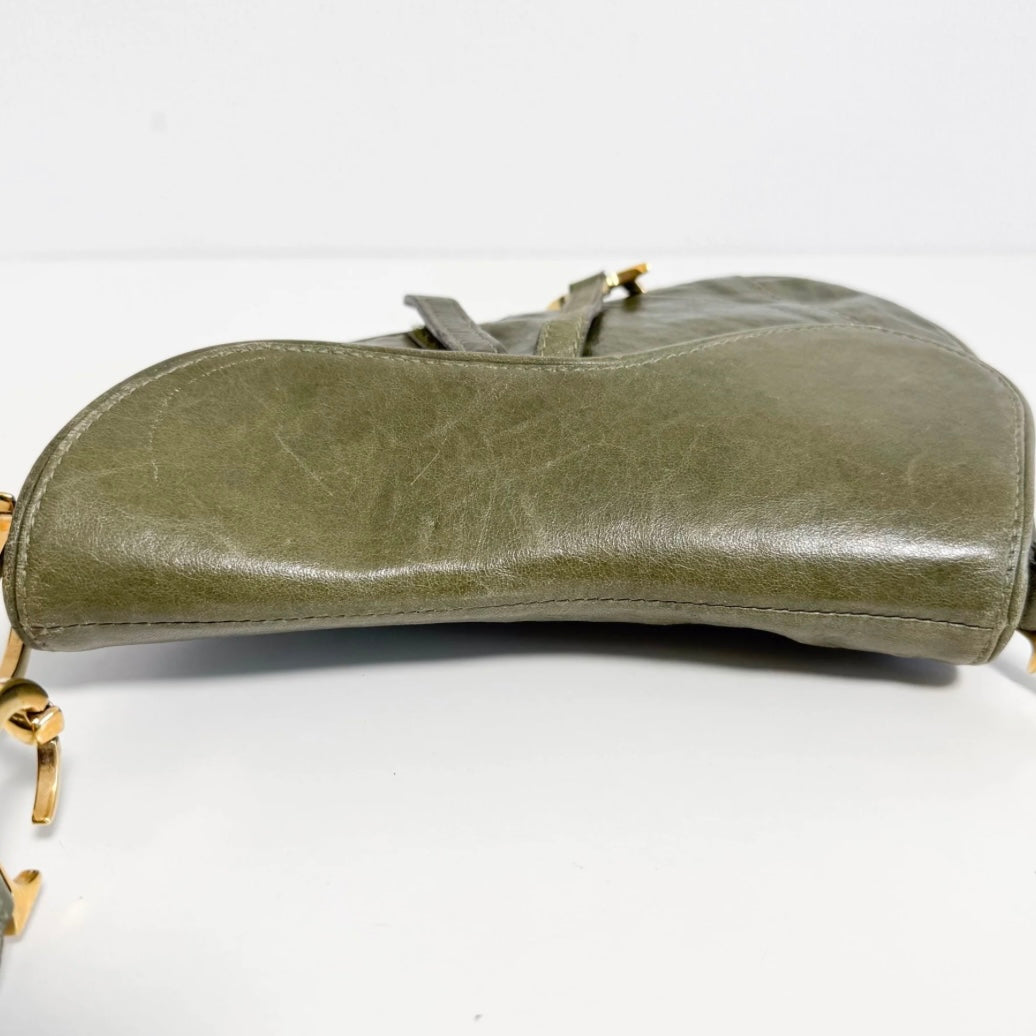 Dior Saddle Bag Small — Olive Green Leather, Original John Galliano Collection