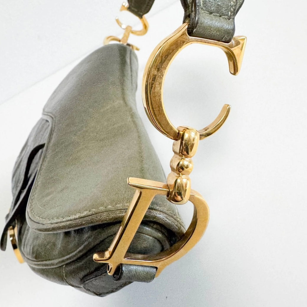 Dior Saddle Bag Small — Olive Green Leather, Original John Galliano Collection