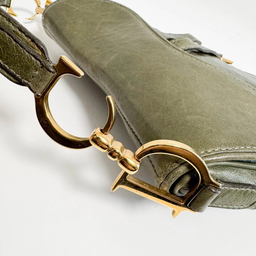 Dior Saddle Bag Small — Olive Green Leather, Original John Galliano Collection