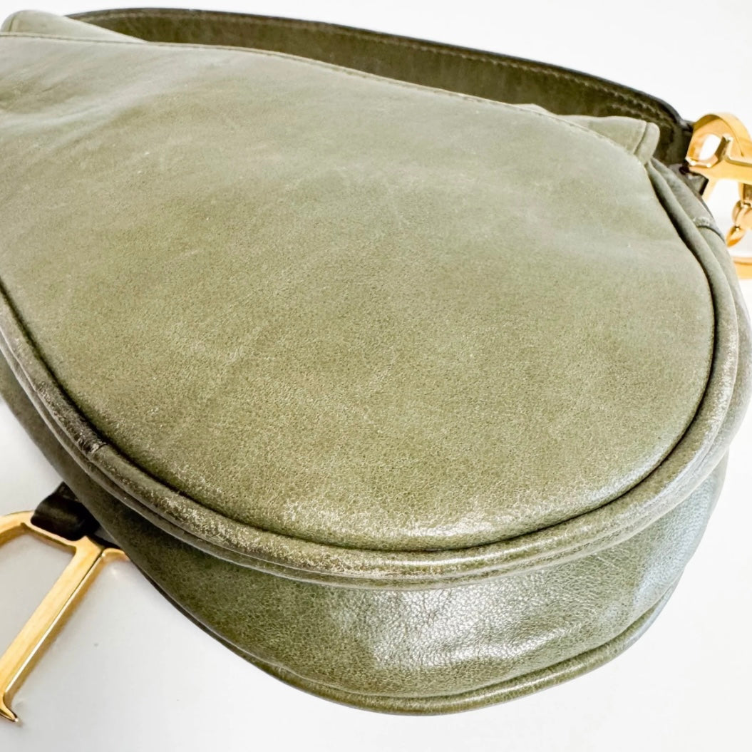 Dior Saddle Bag Small — Olive Green Leather, Original John Galliano Collection
