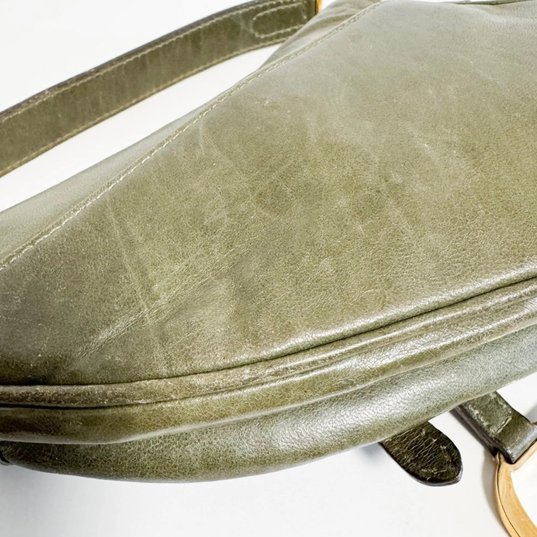 Dior Saddle Bag Small — Olive Green Leather, Original John Galliano Collection