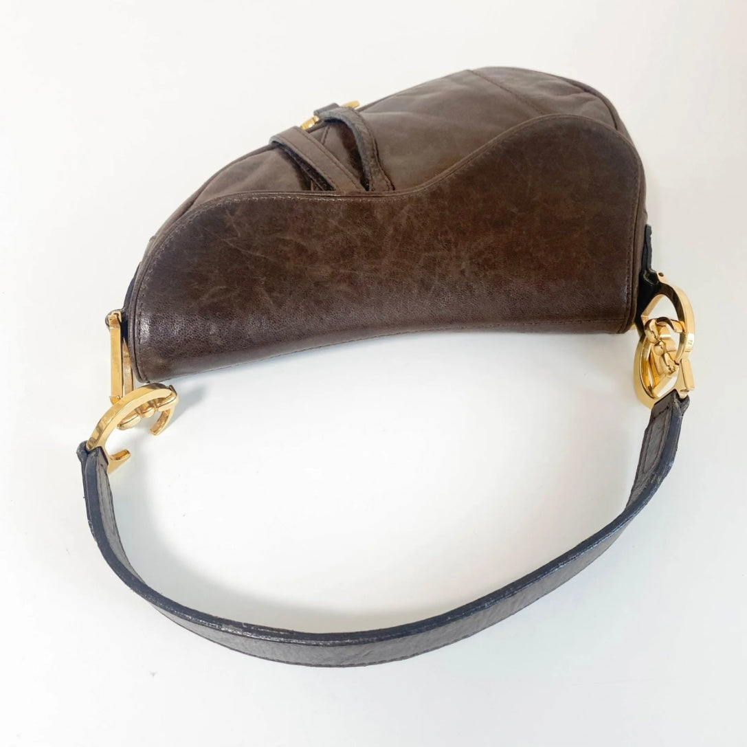 Dior Saddle Bag Small — Chocolate Brown Leather, Original John Galliano Collection