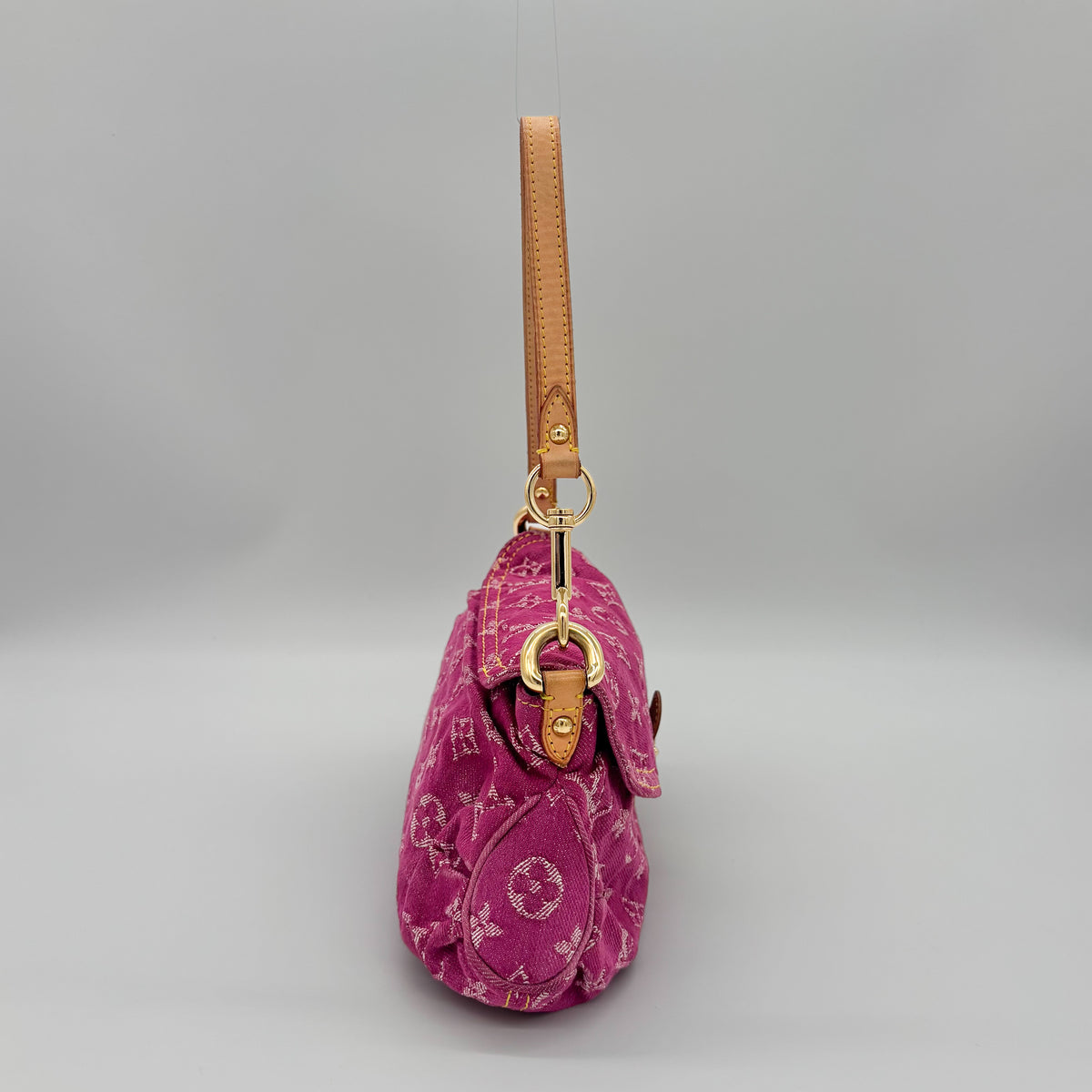 Monogram Denim Pleaty — Fuchsia, Marc Jacobs Era