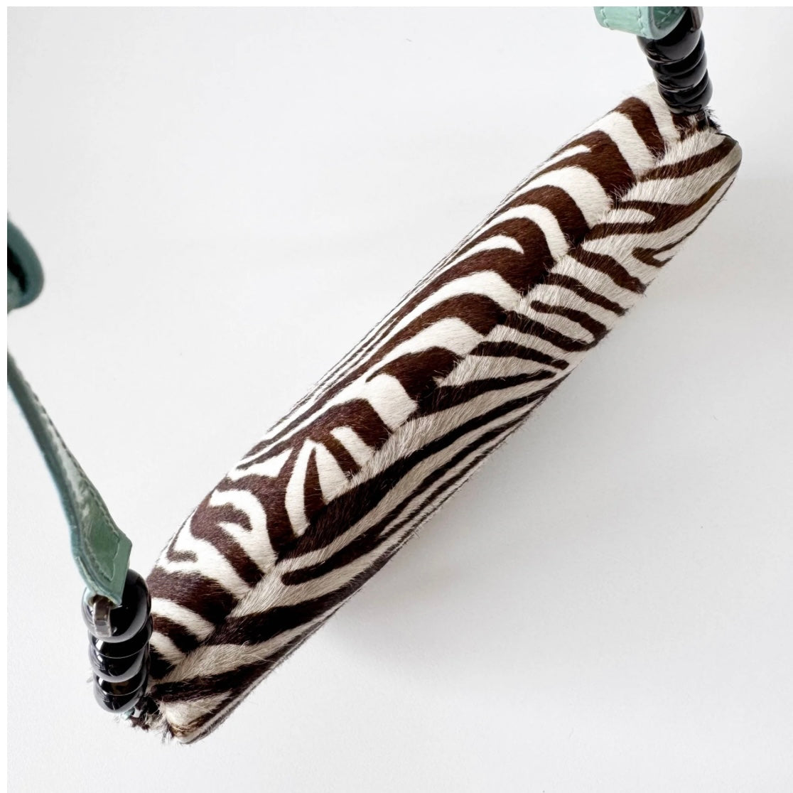 Malice Pearl Zebra Print Pony Hair Shoulder Bag
