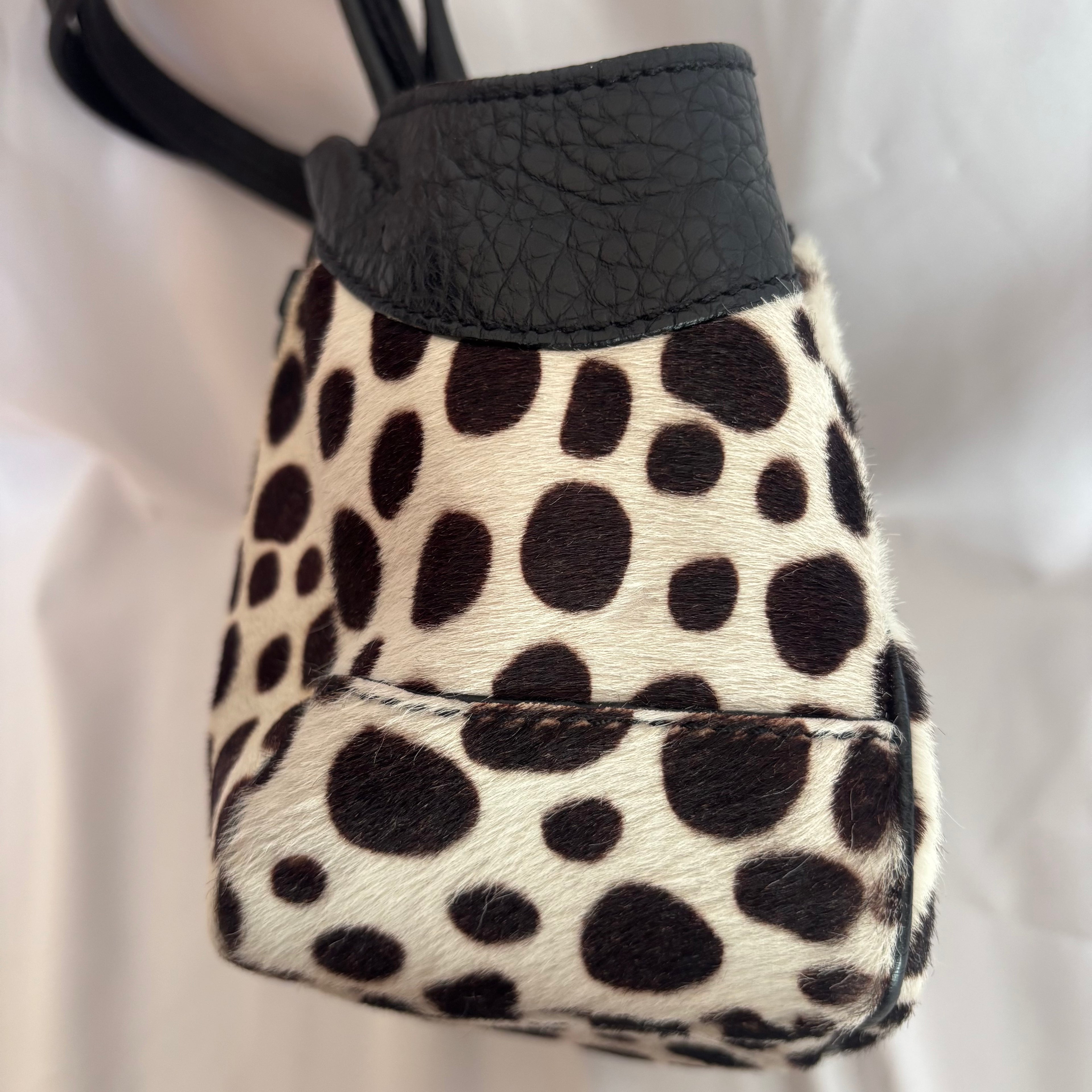 Prada Dalmatian Pony Hair Mini Top Handle Bag