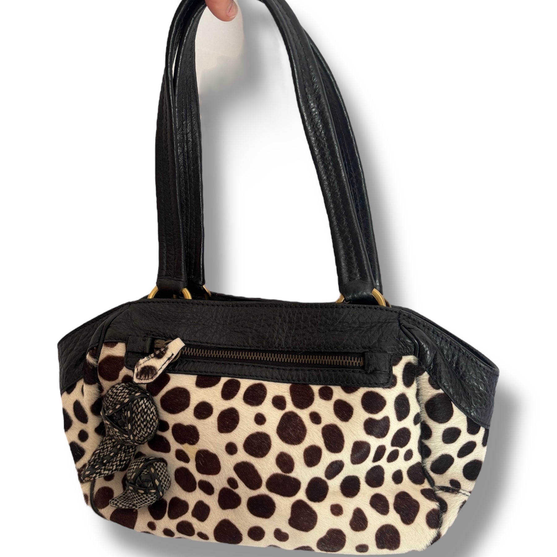 Prada Dalmatian Pony Hair Mini Top Handle Bag