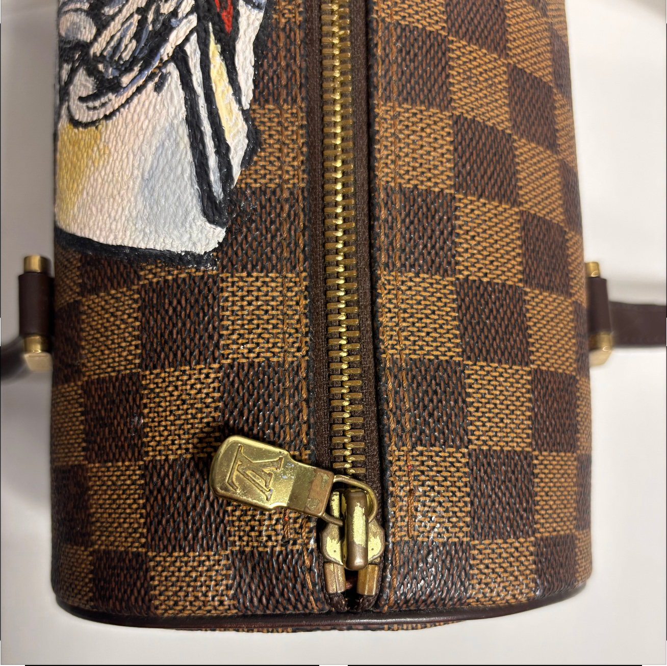 Louis Vuitton 2003 Damier Ebène Papillon 26 — Hand-Painted Artist Edition