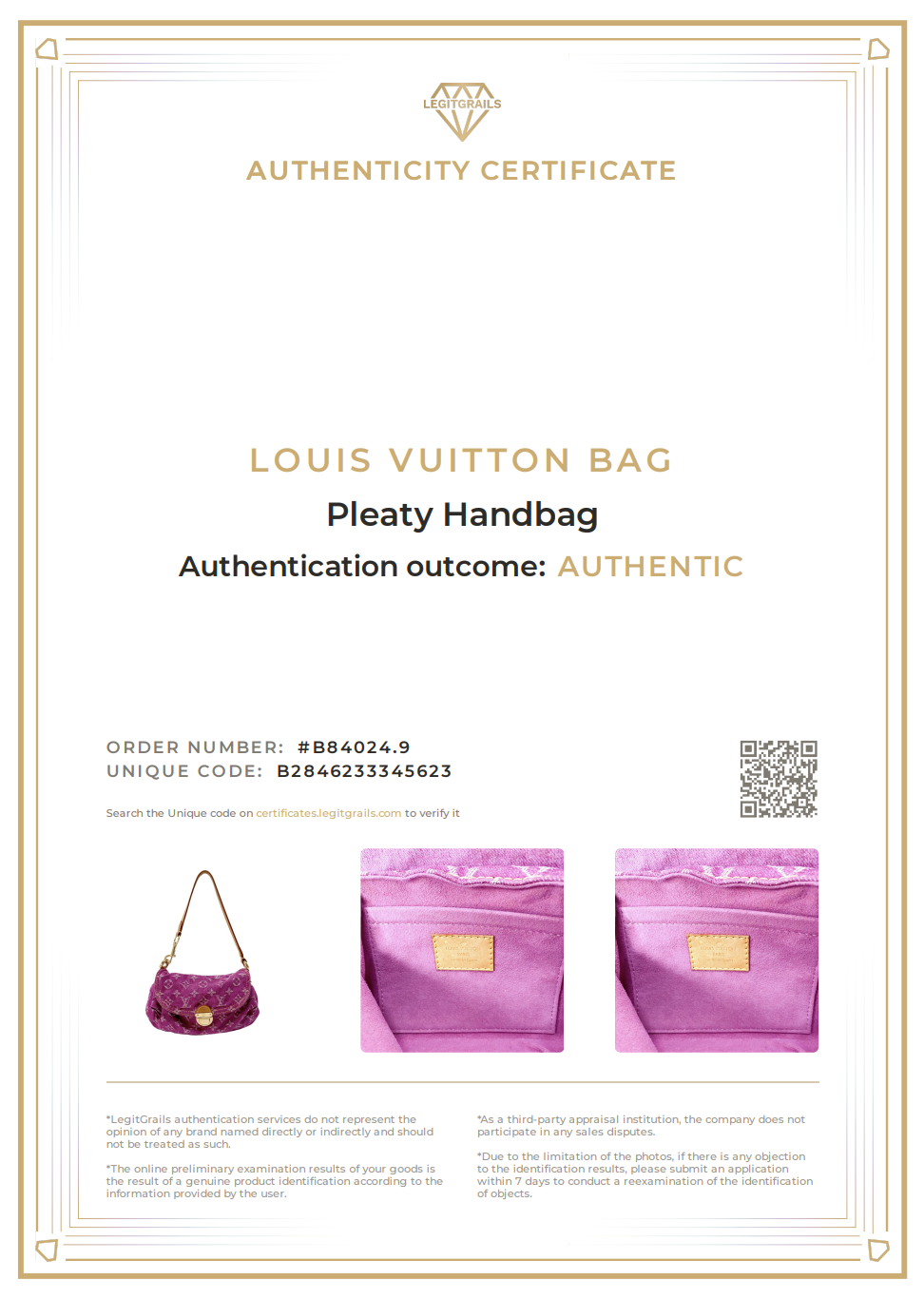 Monogram Denim Pleaty — Fuchsia, Marc Jacobs Era, Made in Spain