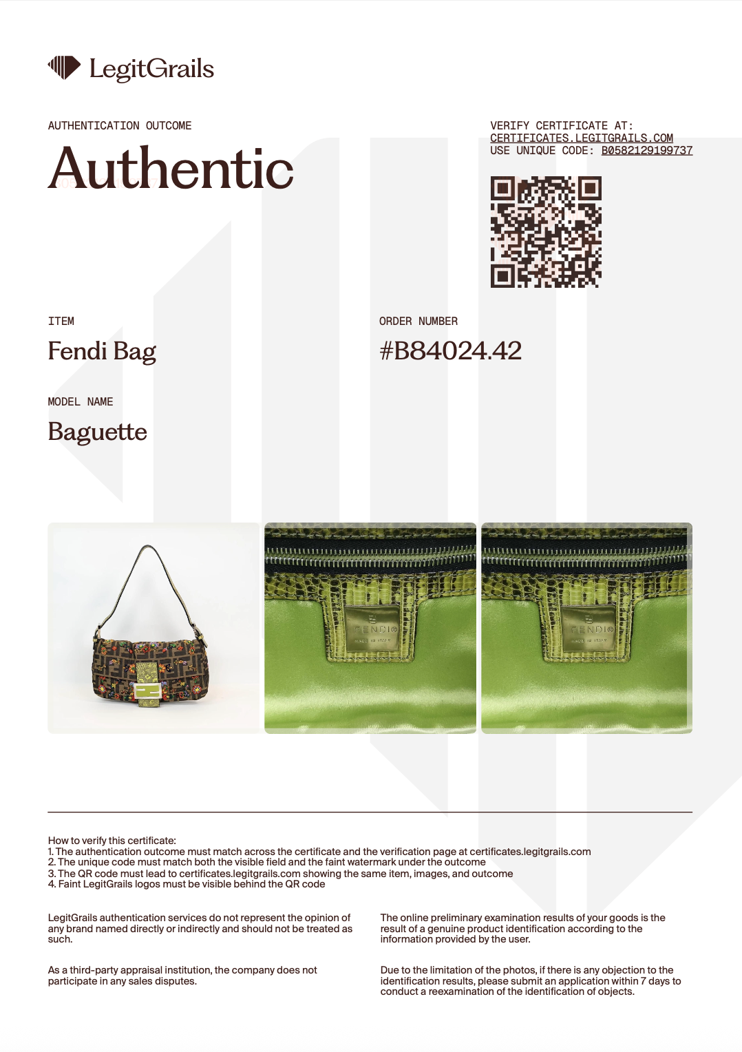 RARE Fendi Zucca Canvas Multicolour Beaded Baguette with Lizard Trim