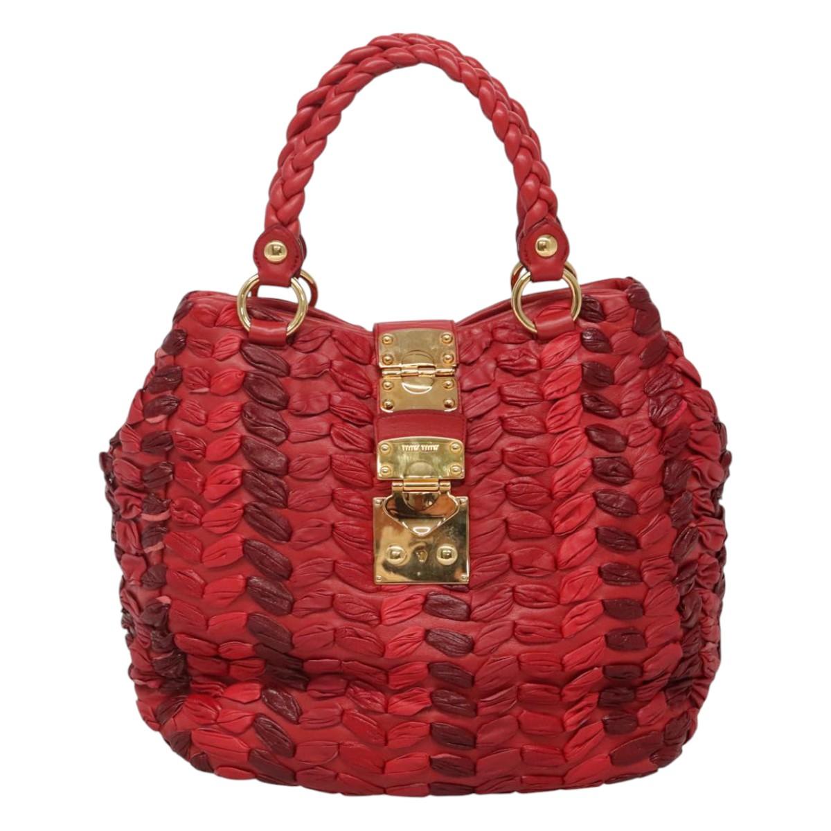 Red Hand Bag Leather 2way