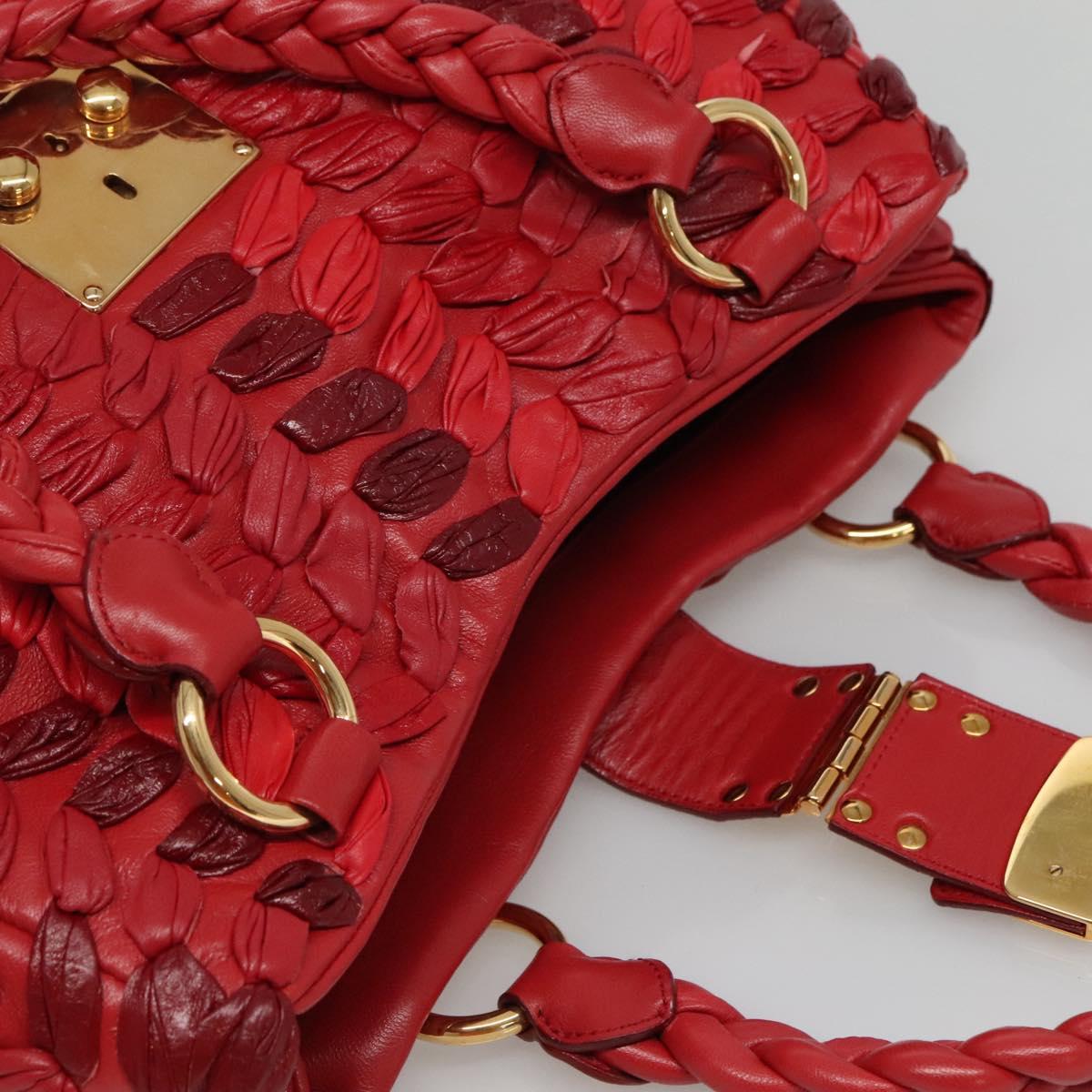 Red Hand Bag Leather 2way