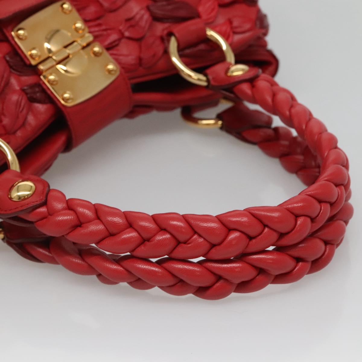 Red Hand Bag Leather 2way