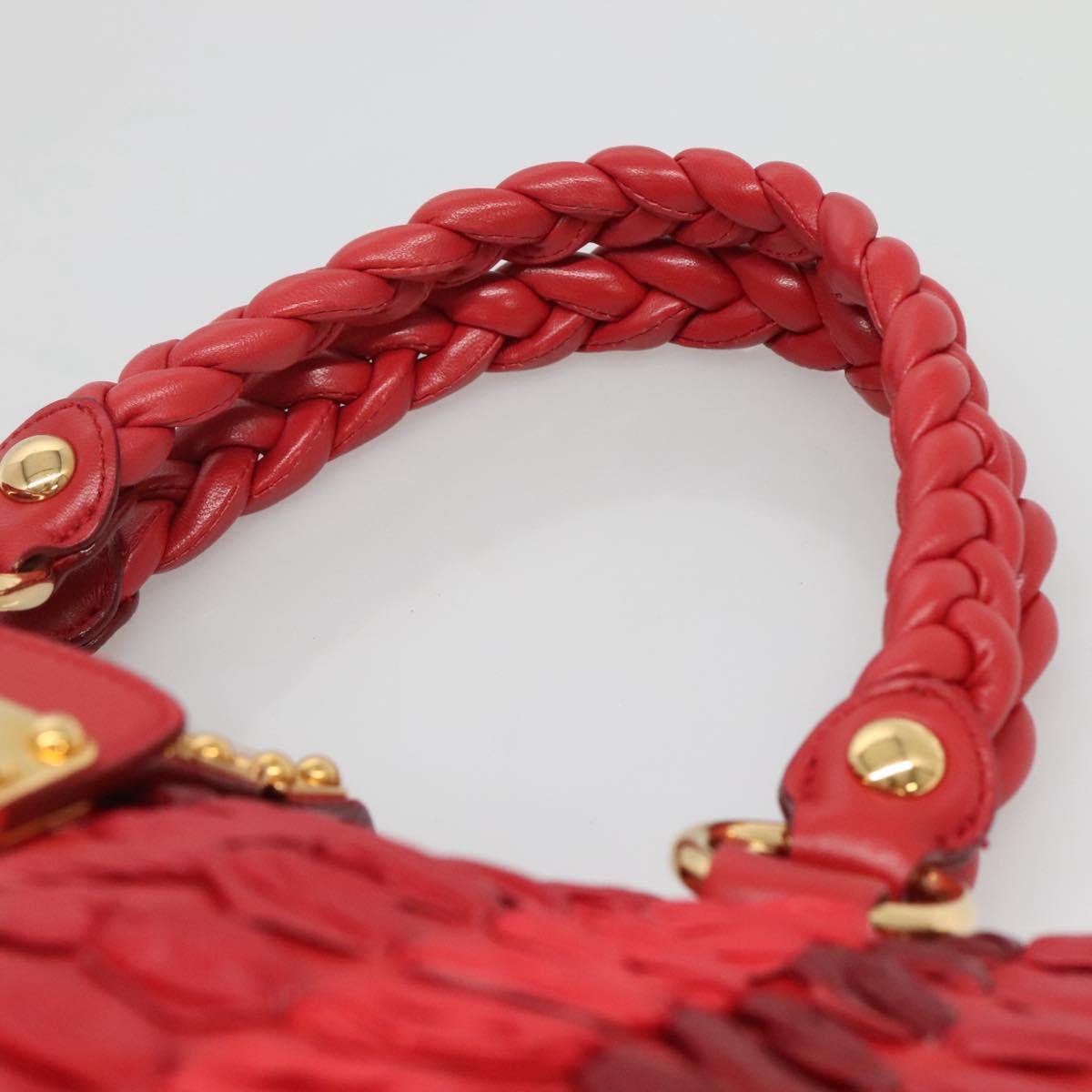 Red Hand Bag Leather 2way