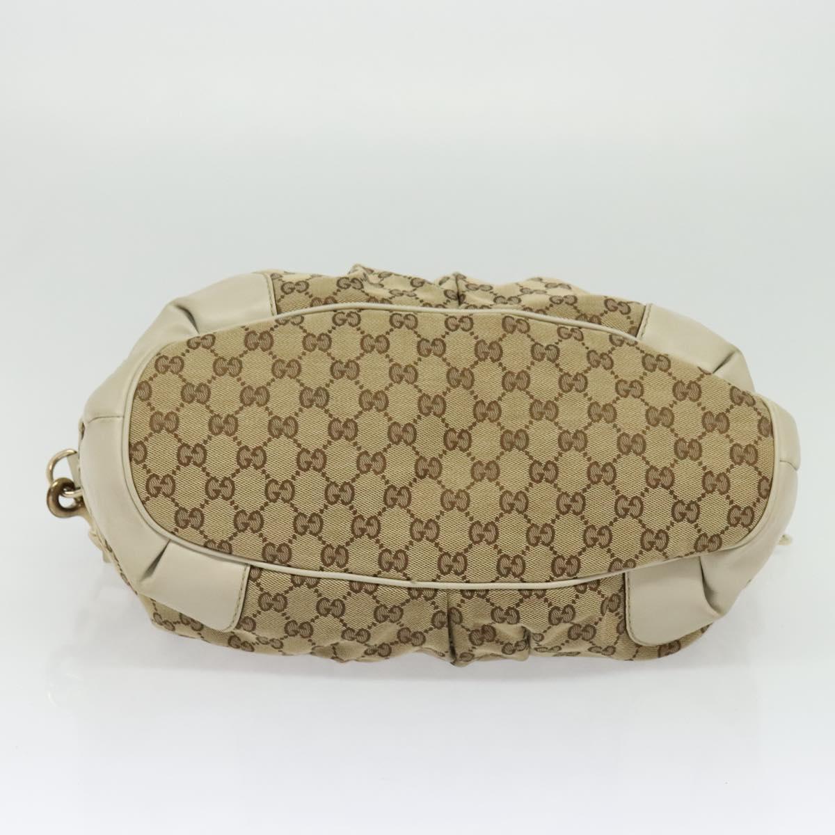 GG Canvas Sukey 2-Way Handbag in Beige and Gold