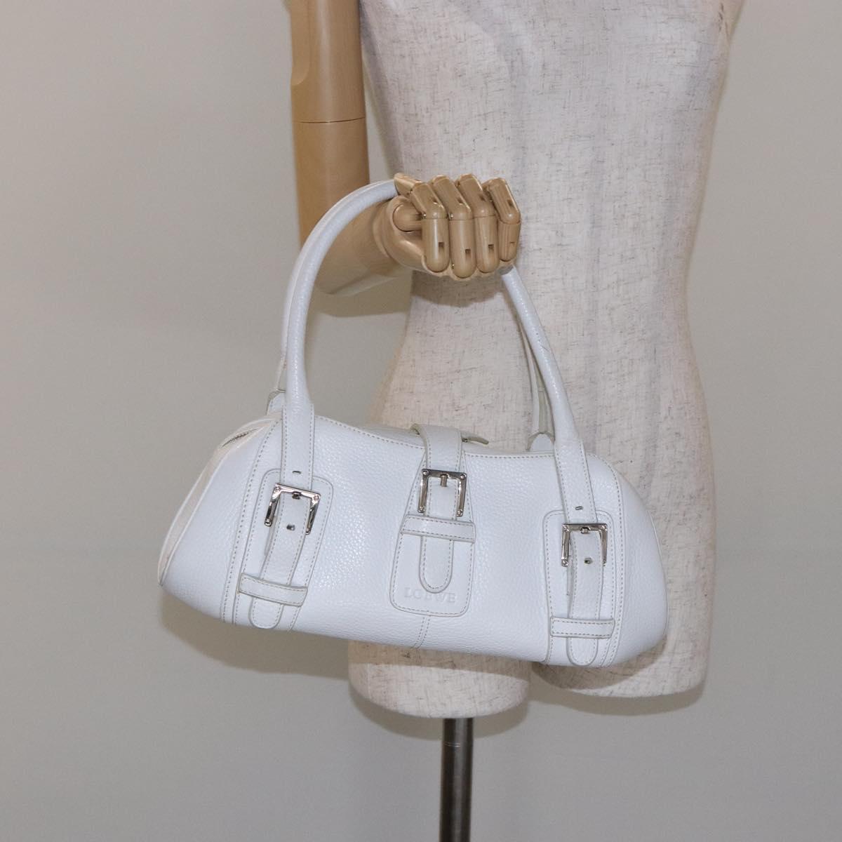 Sender Handbag in White Leather with Silver Hardware