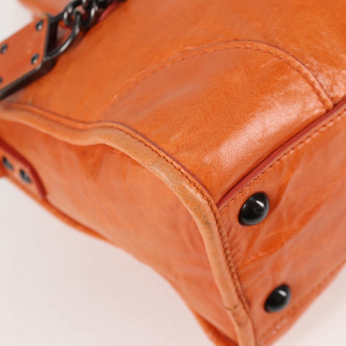 Orange Leather 2-Way Bag